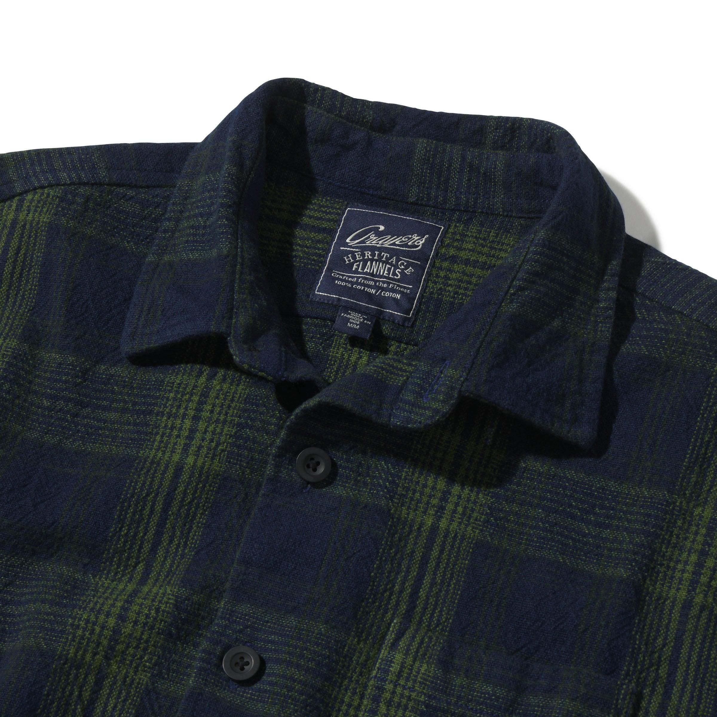 Heavy Casement Flannel Shirt - Navy Green (Final Sale)* Product Image