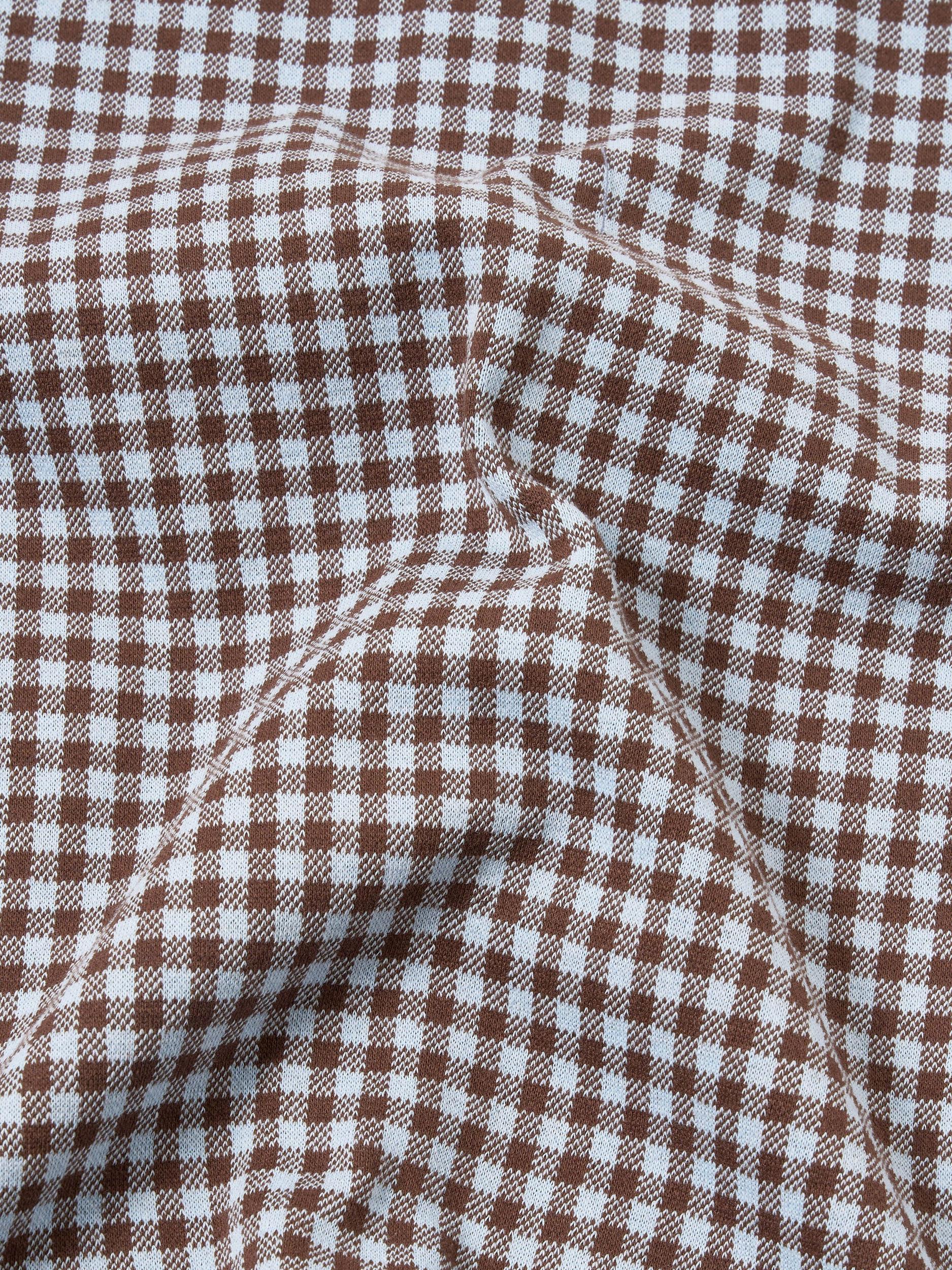 Brown/Sky Gingham Cotton Zip Gilet Product Image