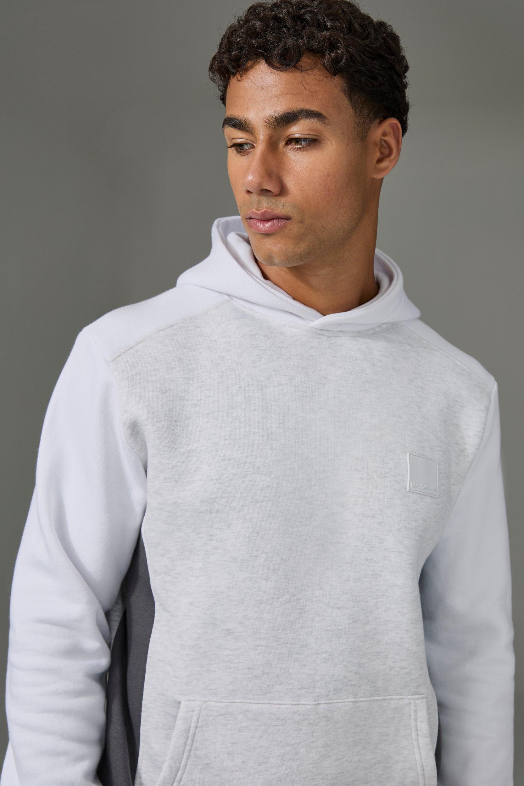 Man Active Colour Block Hoodie and Sweatpants Tracksuit | boohooMAN USA Product Image