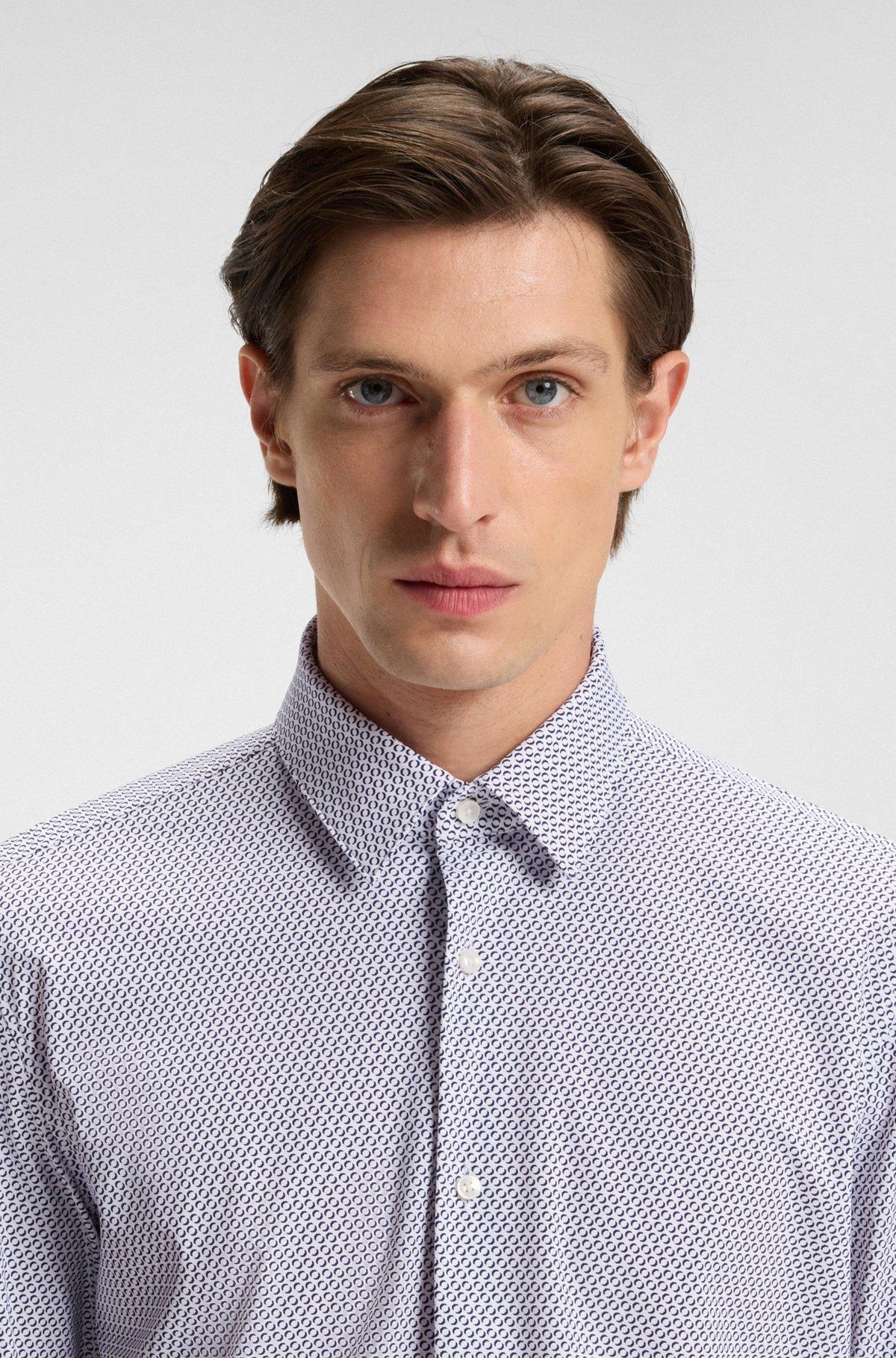 Slim-fit shirt in printed performance-stretch jersey Product Image