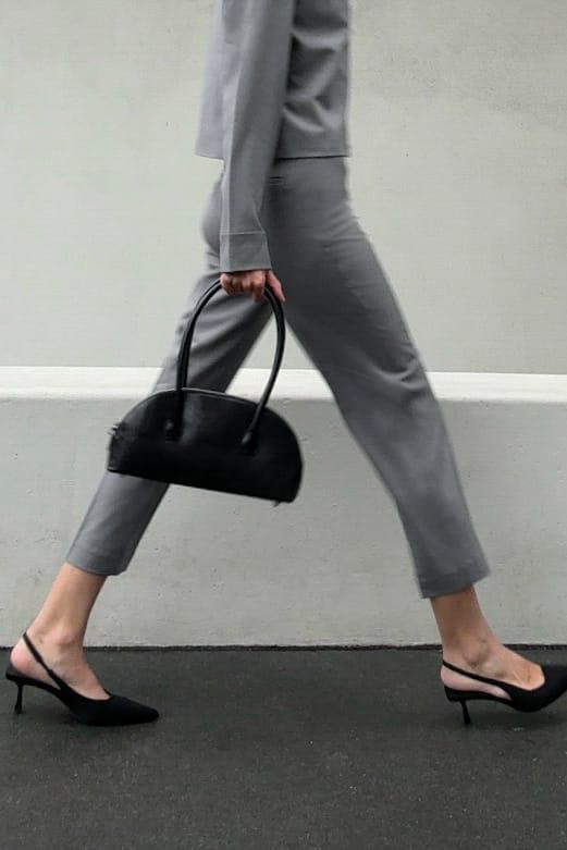 Cropped Mid Waist Pants Beige Product Image