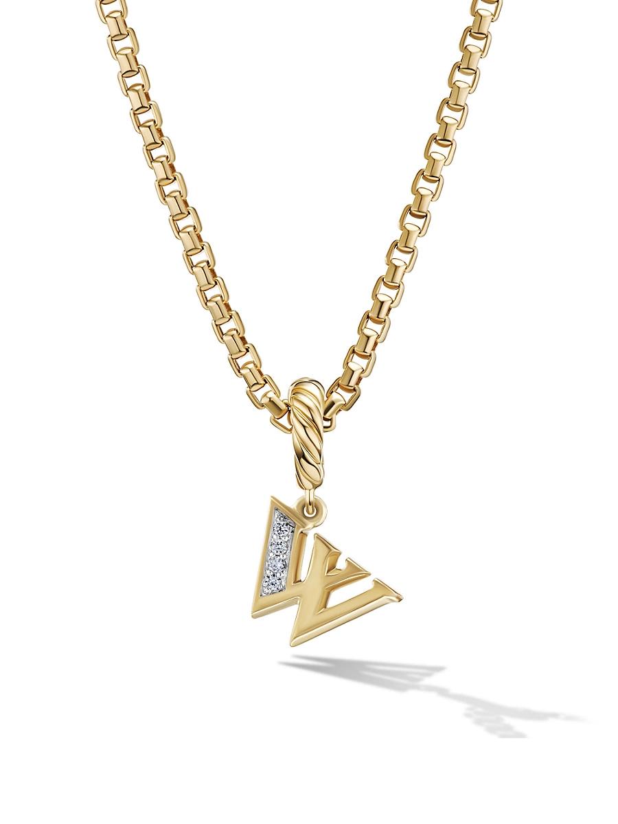 Womens Pav Initial Pendant in 18K Yellow Gold Product Image