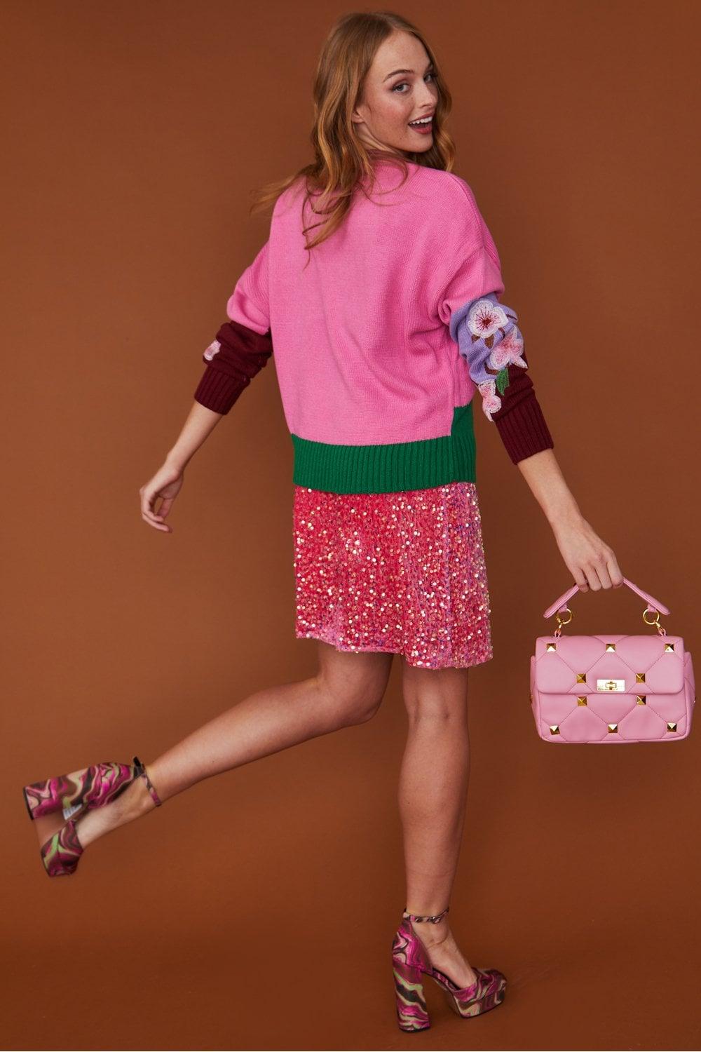 Pink Flora Sweater Product Image