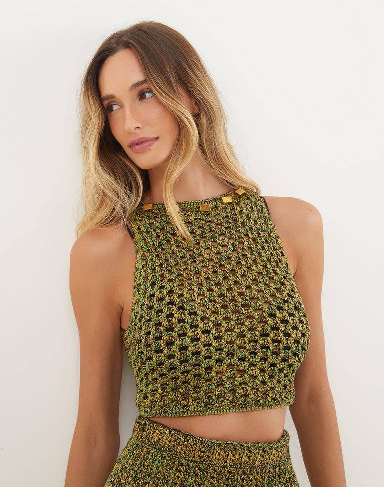 Knit Aria Midi Skirt - Green Product Image