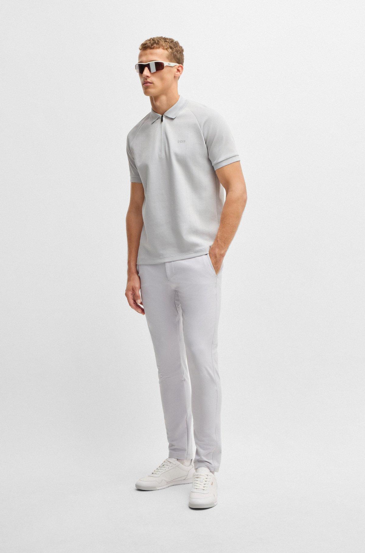  polo shirt in drop-needle stretch fabric Product Image
