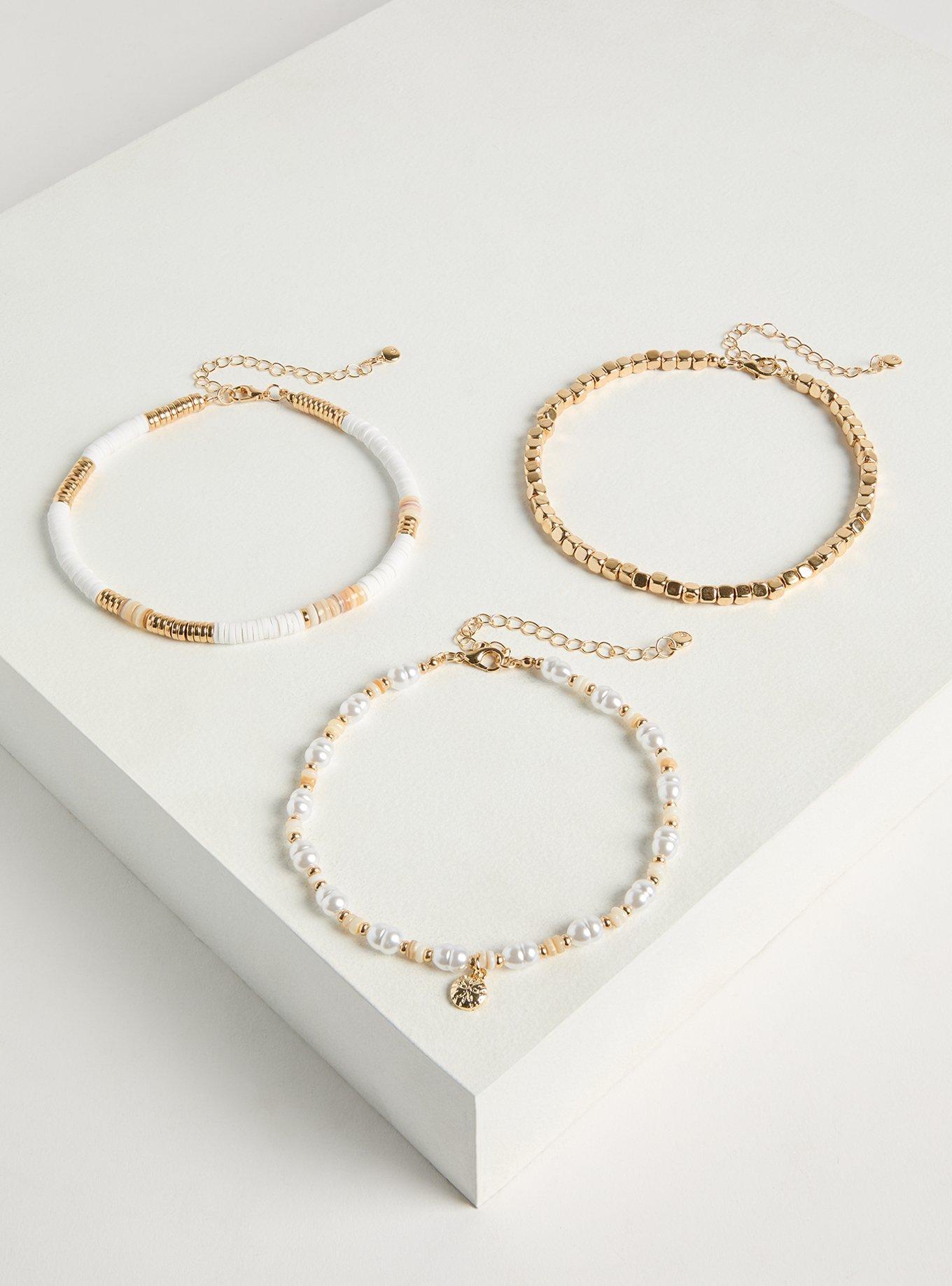 Pearl Beaded Anklet Set Product Image