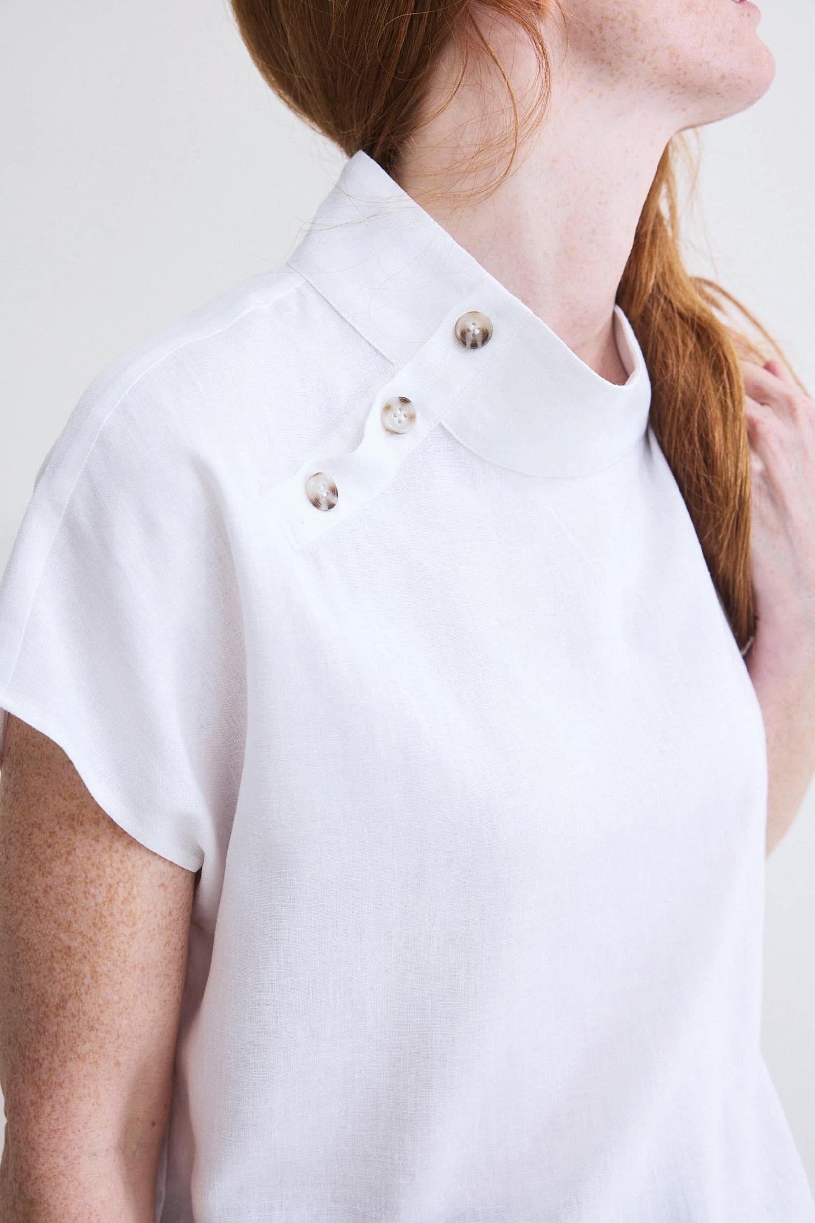 Buttoned Up Linen Blend Top Product Image