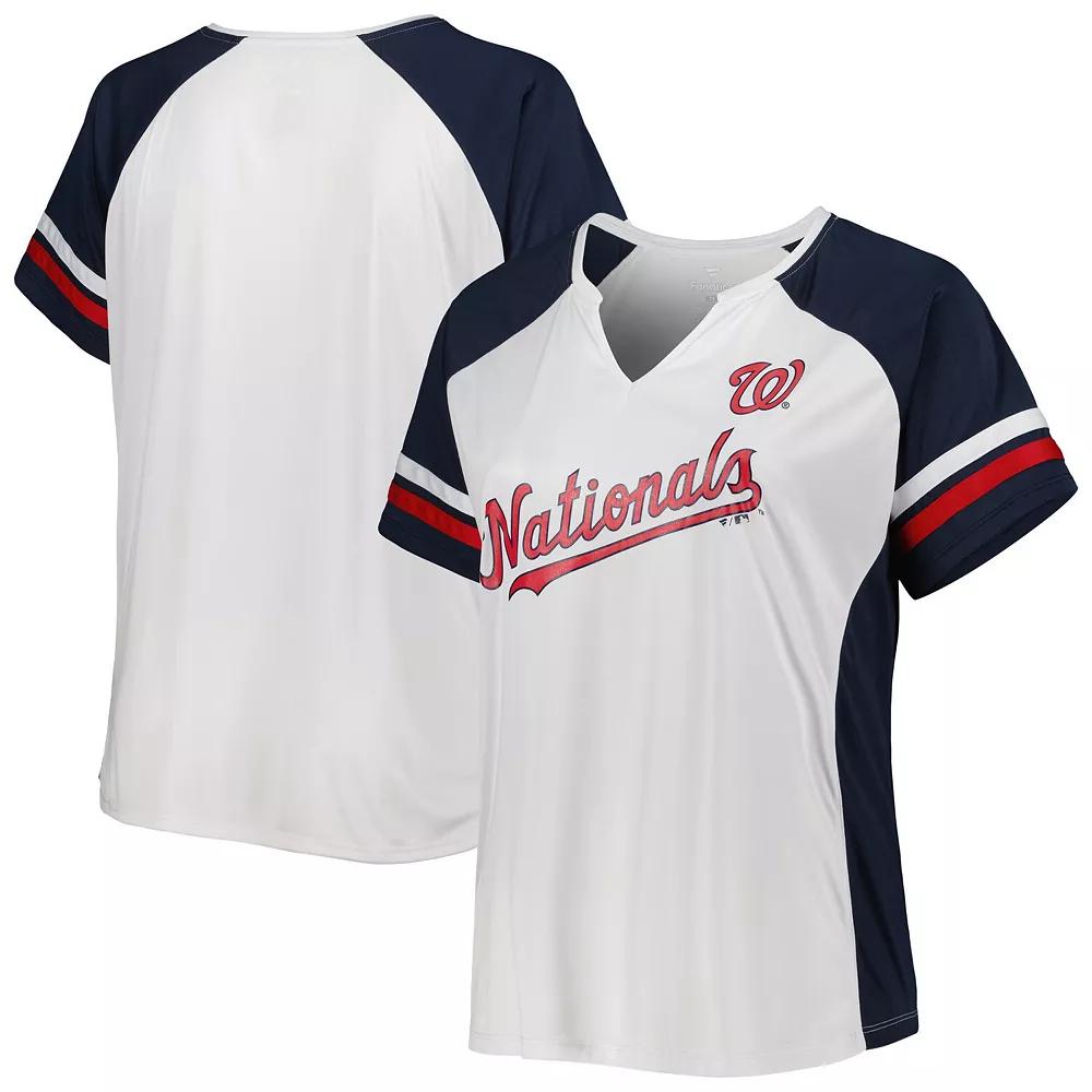 Women's White/Navy Washington Nationals Plus  Product Image