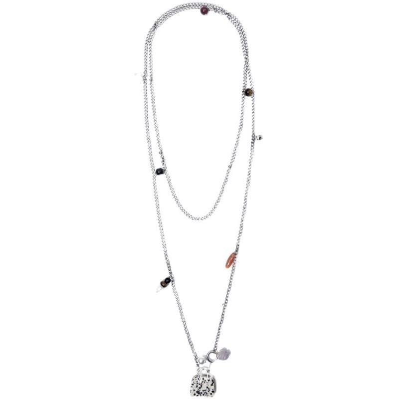 Miniature Handbag Stainless Steel Layered Necklace Product Image
