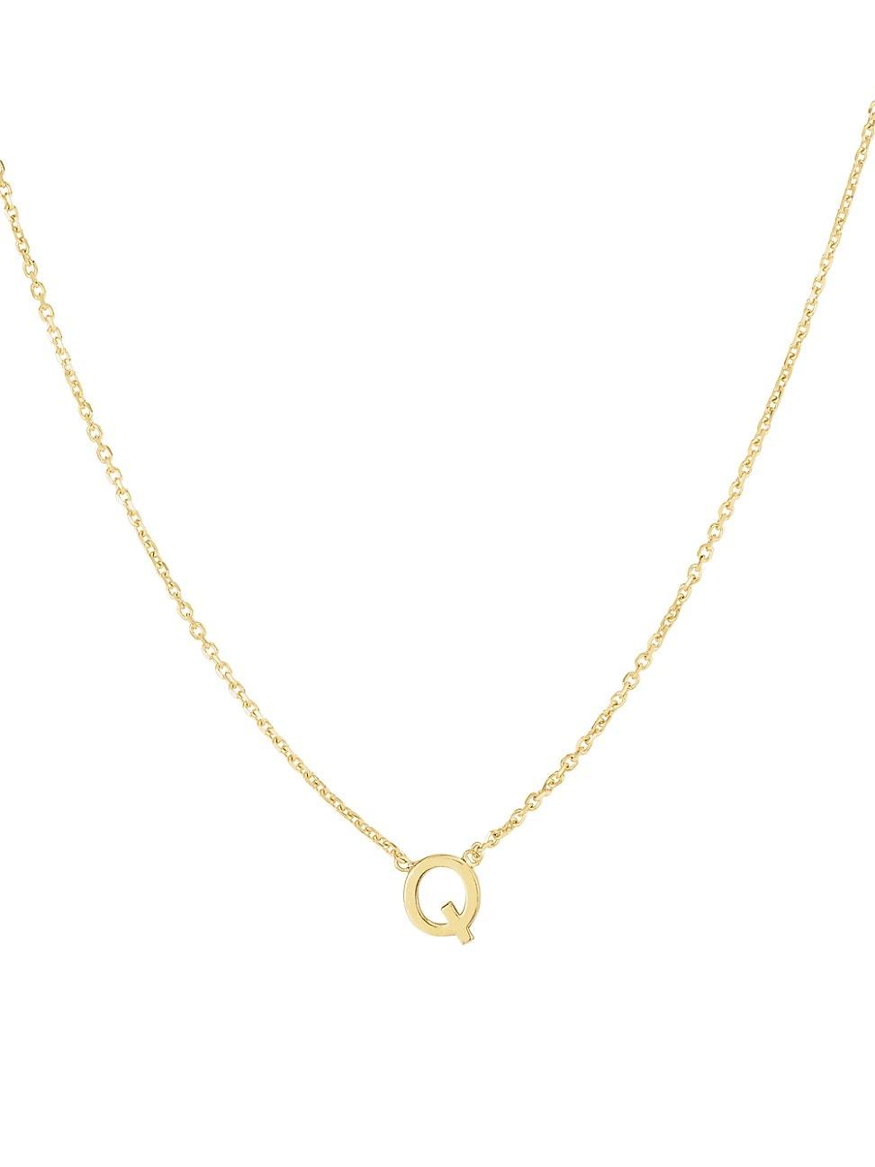 Womens 14K Yellow Gold Initial Pendant Necklace Product Image