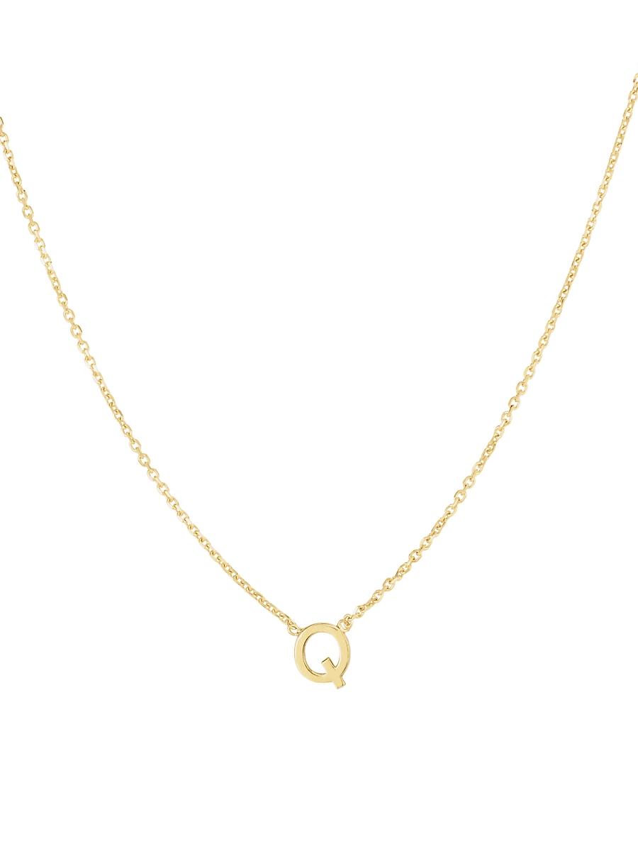 Womens 14K Yellow Gold Initial Pendant Necklace Product Image