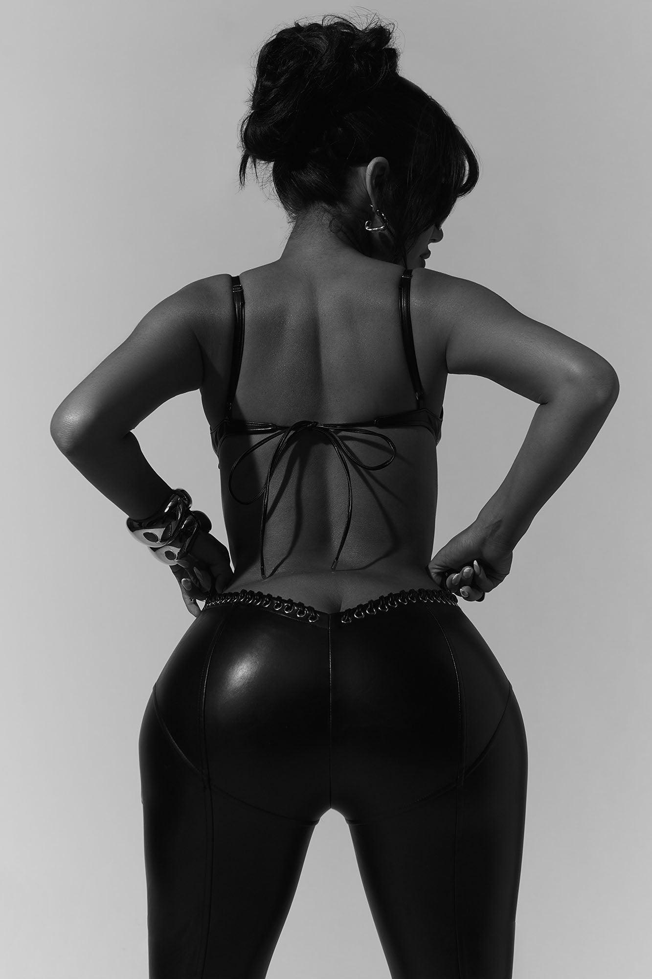 Vivienne Faux Leather Lace Up Pant - Black Product Image