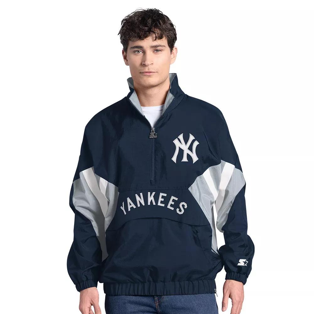 Men's Starter Navy New York Yankees Cooperstown Chief Half-Zip Pullover,  Product Image
