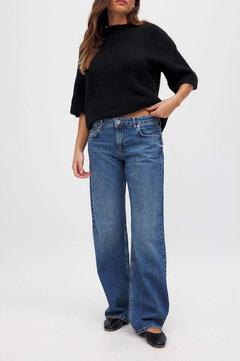 Straight Low Waist Bow Detail Jeans Product Image