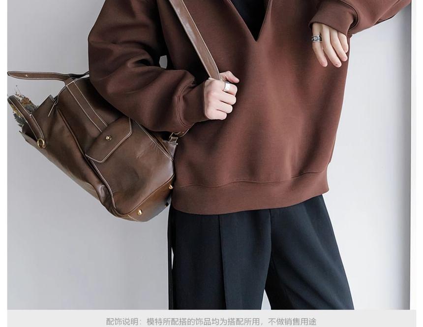 Mock Two-Piece Turtleneck Hoodie Product Image