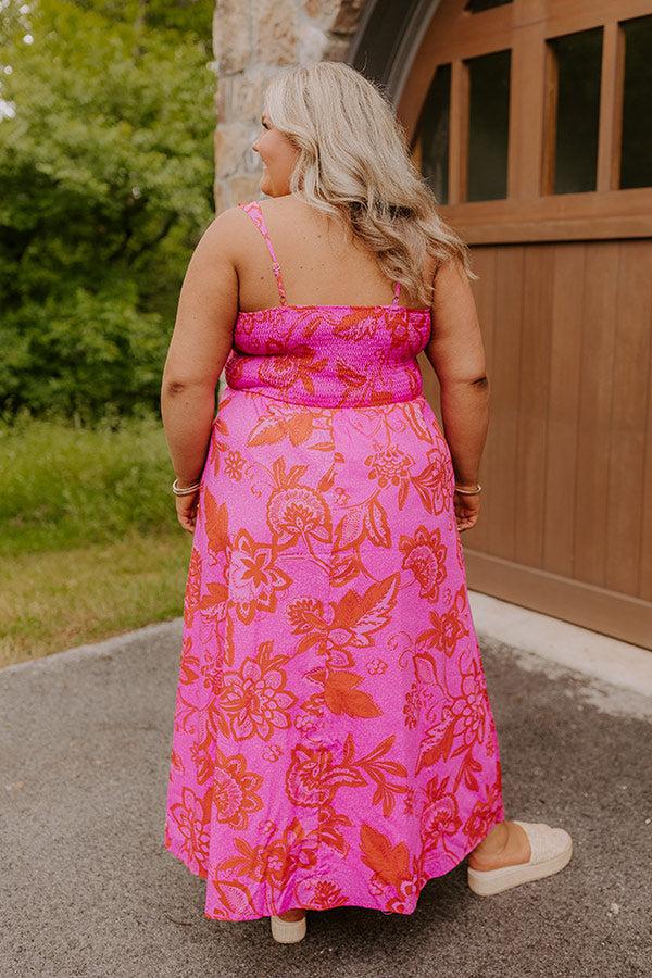 Fiesta On The Square Floral Midi Dress Curves Product Image