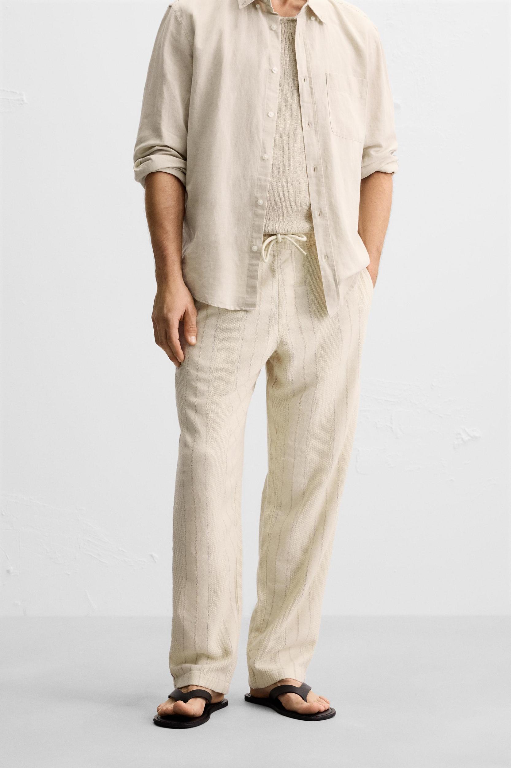 JACQUARD STRIPED PANTS Product Image