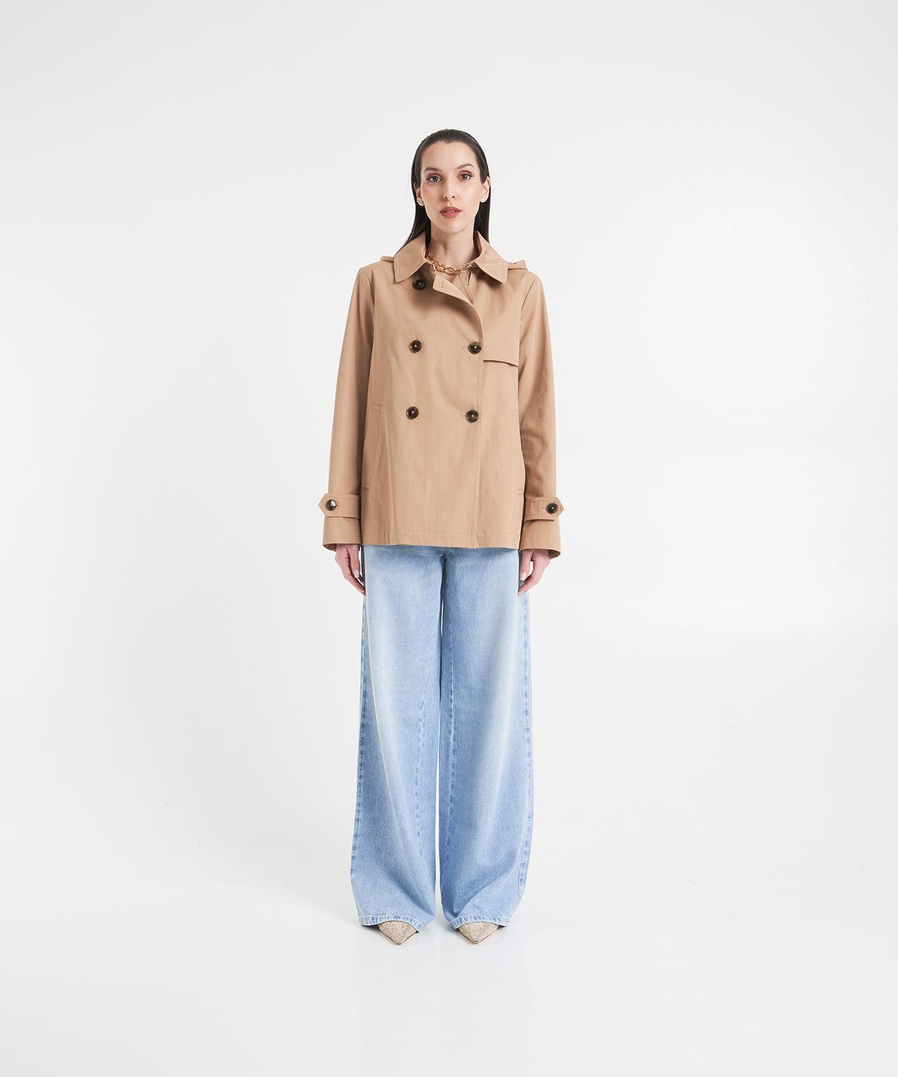 Waterproof short trench coat Product Image