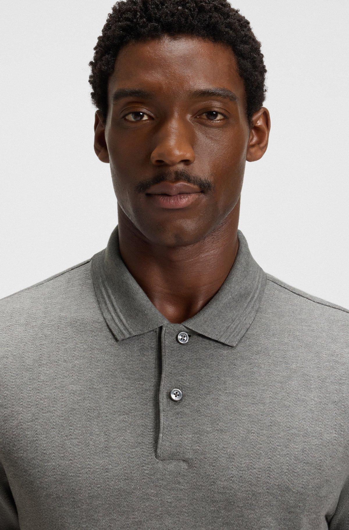 Cotton polo shirt with herringbone structure Product Image