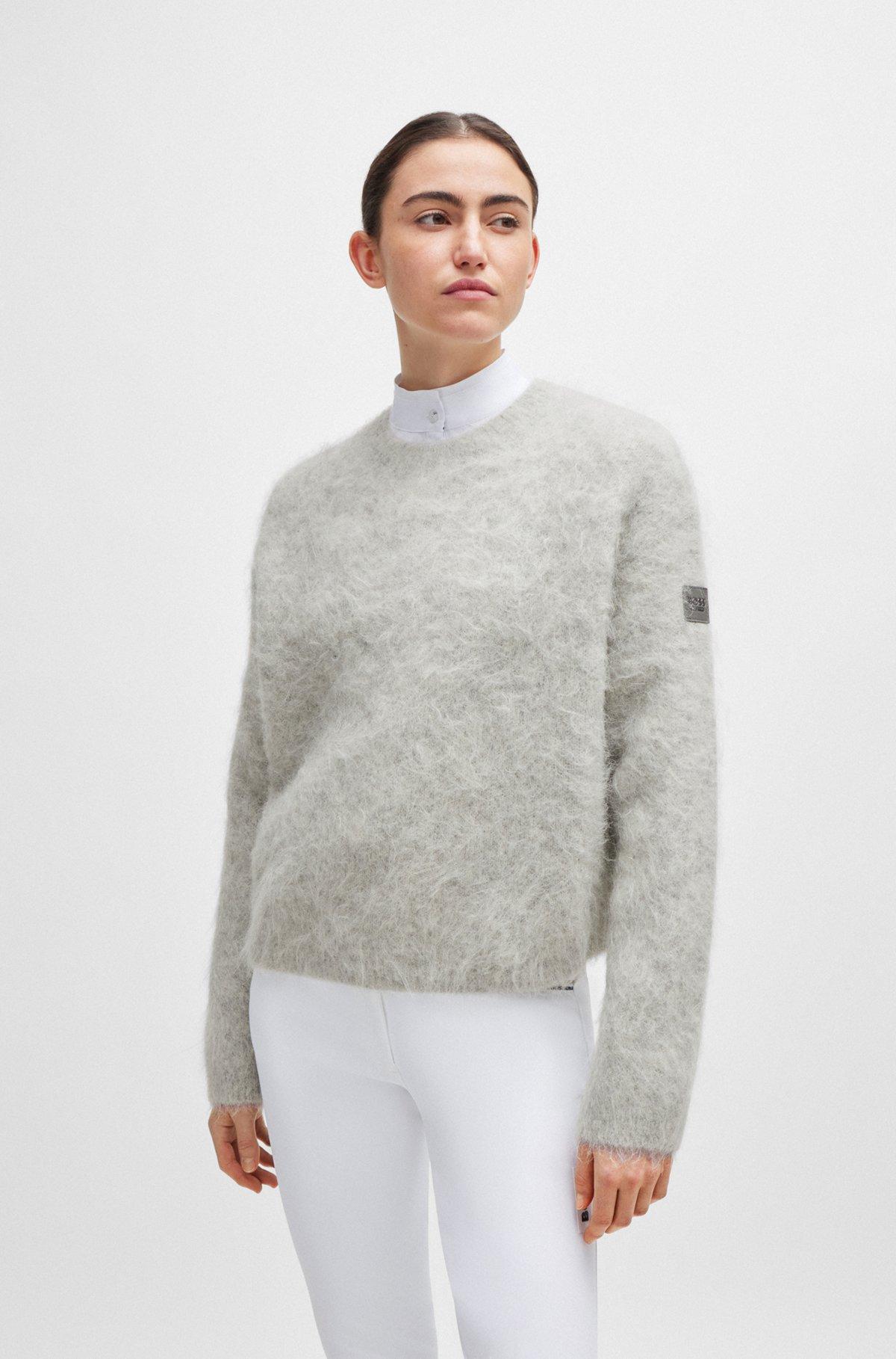 Equestrian voluminous sweater in an alpaca blend Product Image