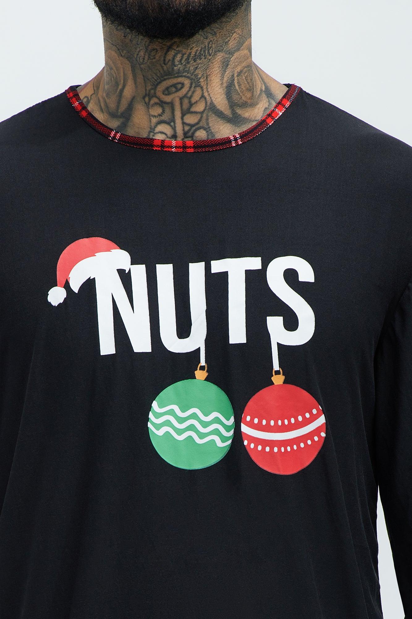 Naughty Chestnuts Holiday PJ Set - Black/Red Product Image