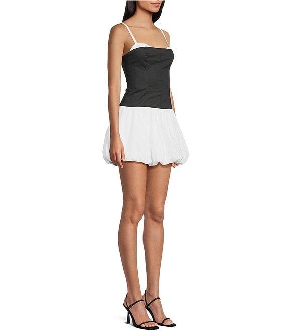 B. Darlin Sleeveless Spaghetti Strap Sweetheart Neck Bubble Dress Product Image