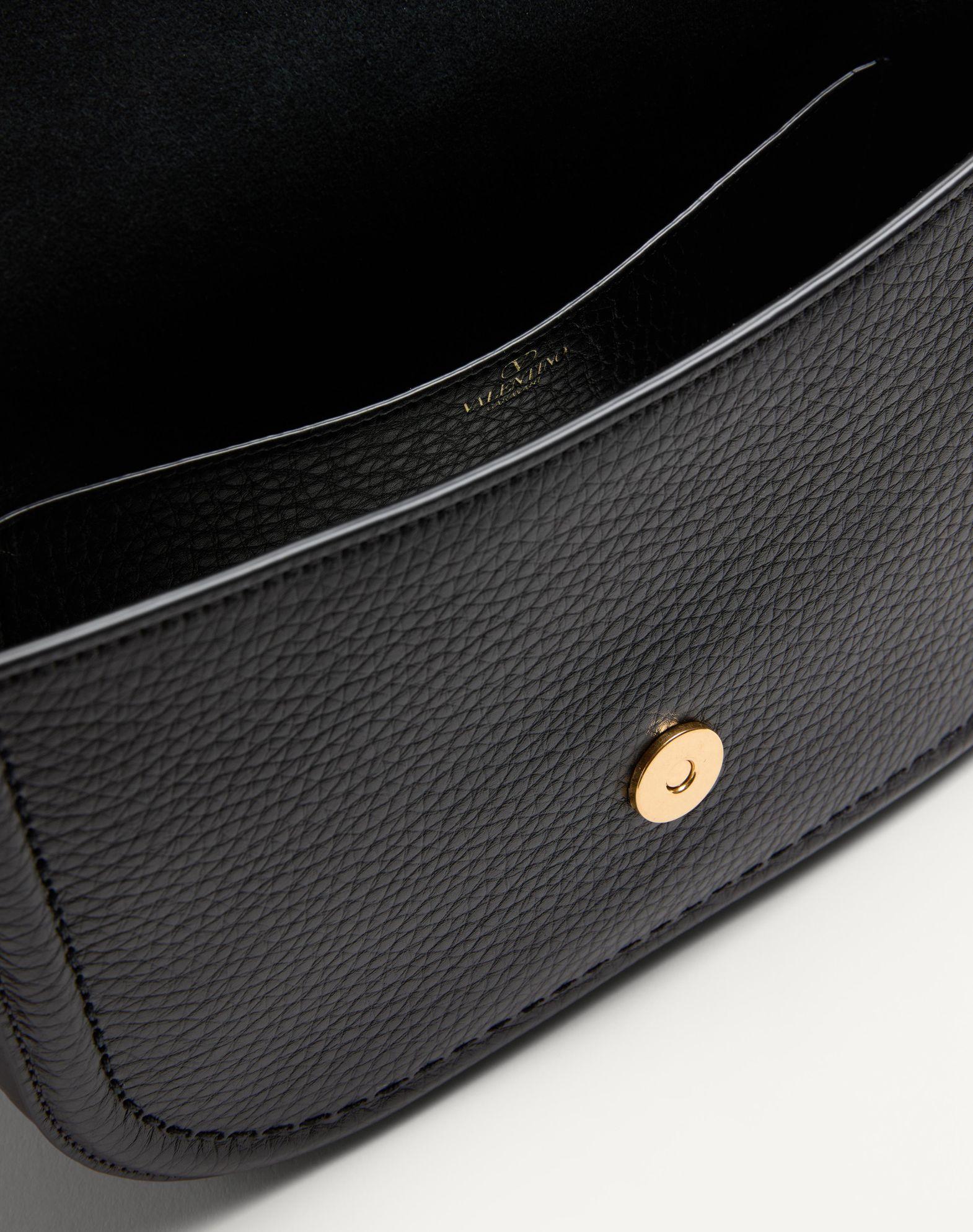 Valentino Garavani Alltime Shoulder Bag In Grainy Calfskin With Jacquard Ribbon Strap Product Image