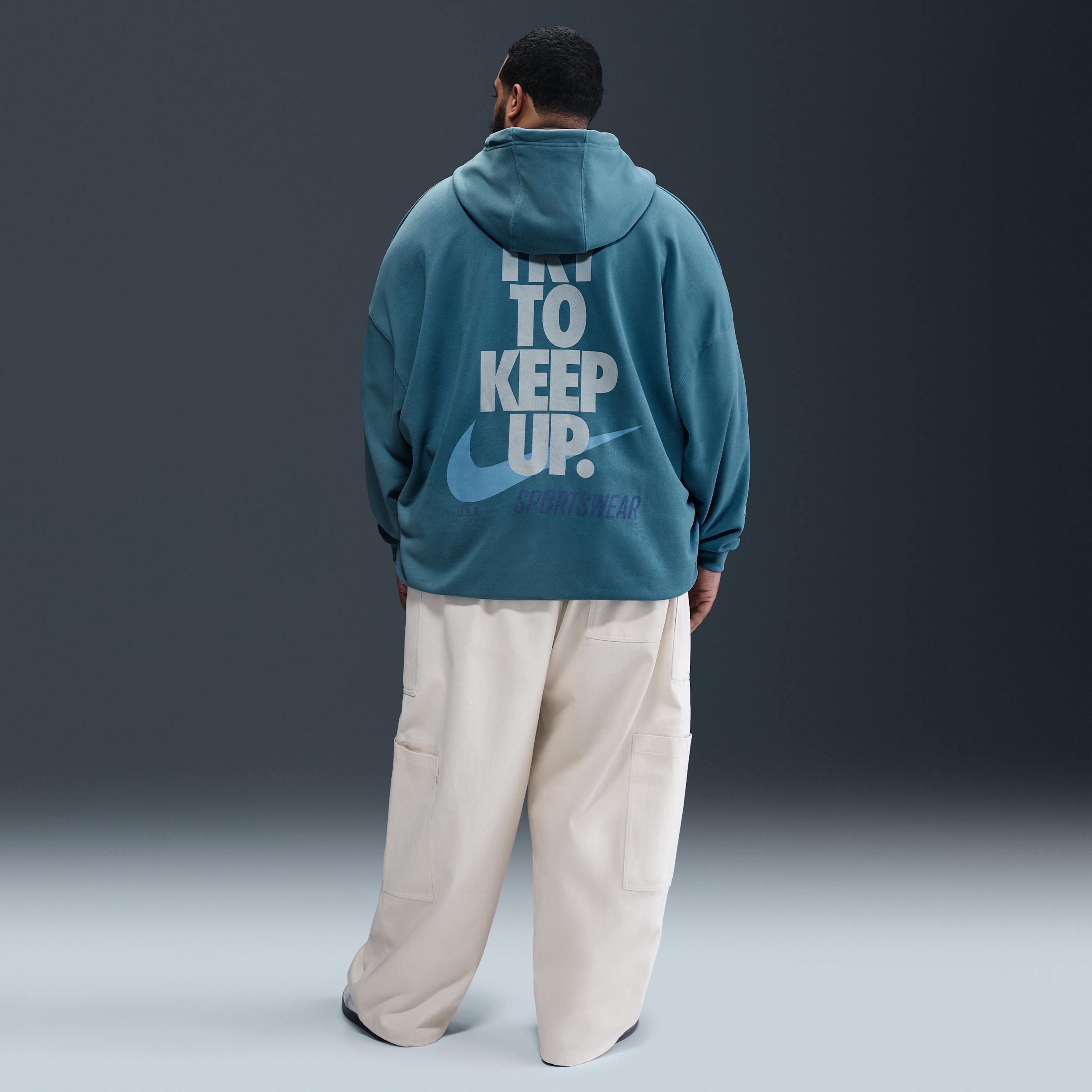 Nike Mens Club Oversized French Terry Pullover Hoodie | IB8257-464 Product Image