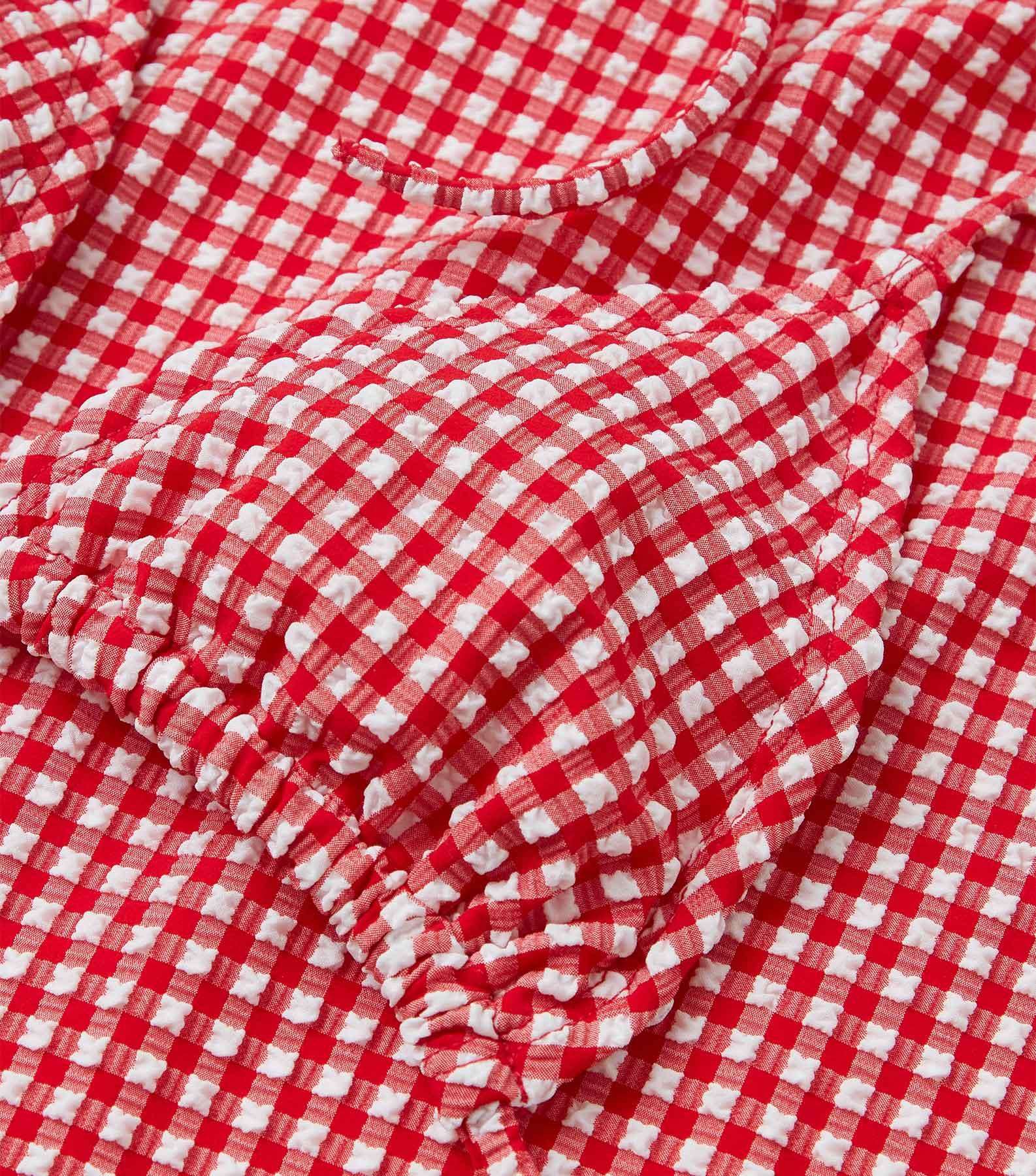 Gingham Seersucker Sabrina Bikini - Red Gingham Product Image