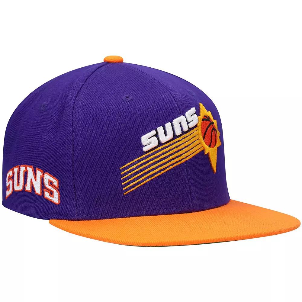 Men's Mitchell & Ness Purple/Orange Phoenix Suns Hardwood Classics Snapback Hat, Phx Purple Product Image