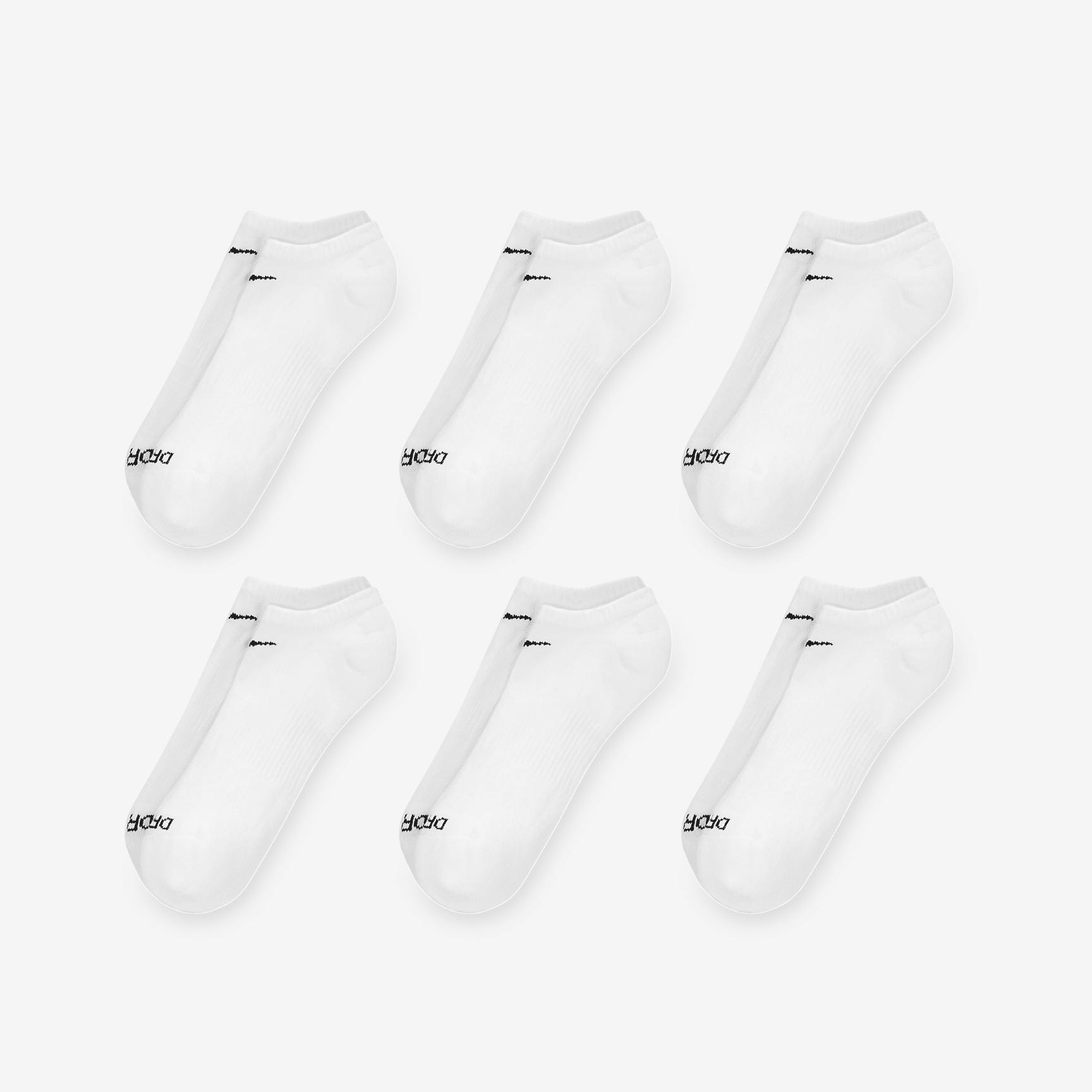 Nike Mens Everyday Plus Cushioned Training No-Show Socks (6 Pairs) | SX6898-100 Product Image