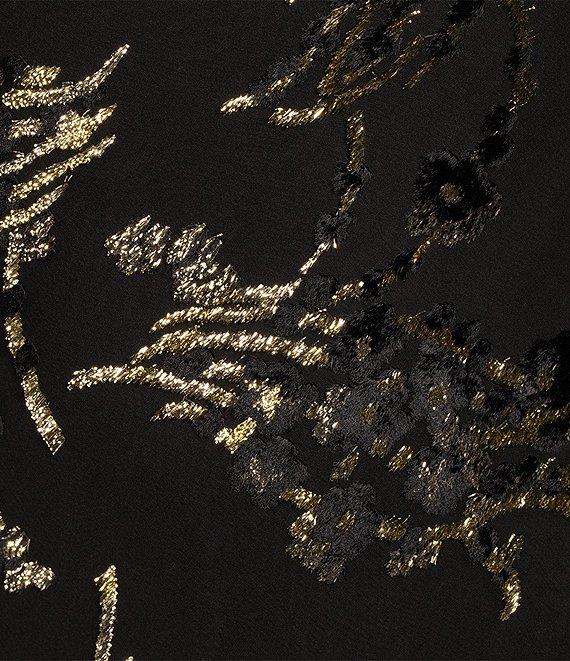 Trina Turk Twinkling Tinsel Burnout Cowl Neck Sleeveless Dress Product Image