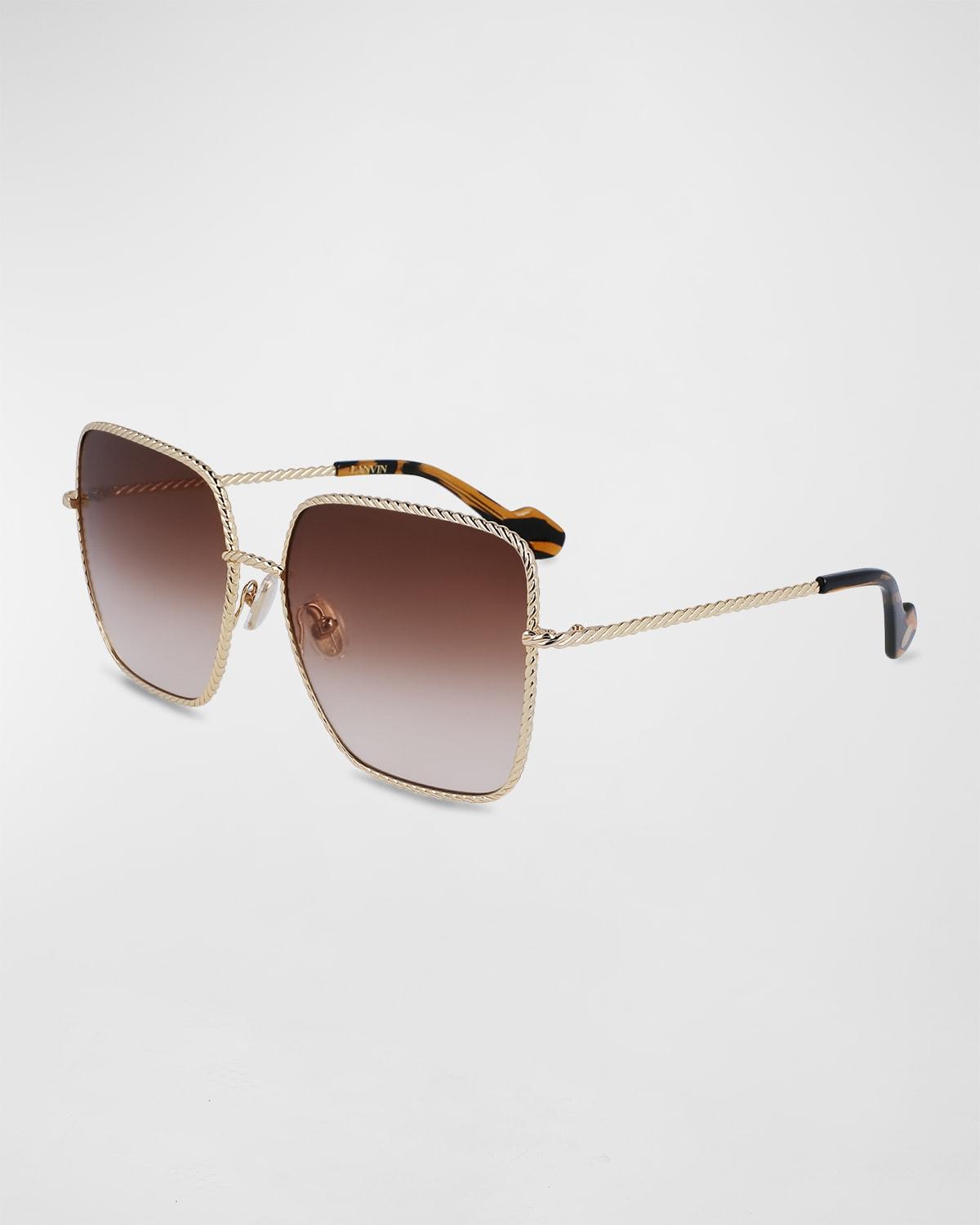 Babe Oversized Square Twisted Metal Sunglasses Product Image