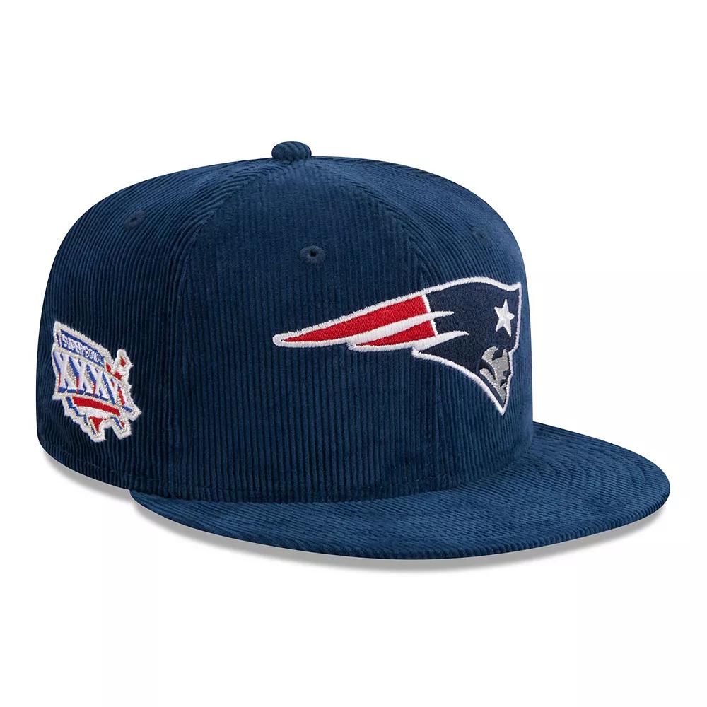 Men's New Era Navy New England Patriots Throwback Cord 59FIFTY Fitted Hat, Size: 8, Blue Product Image