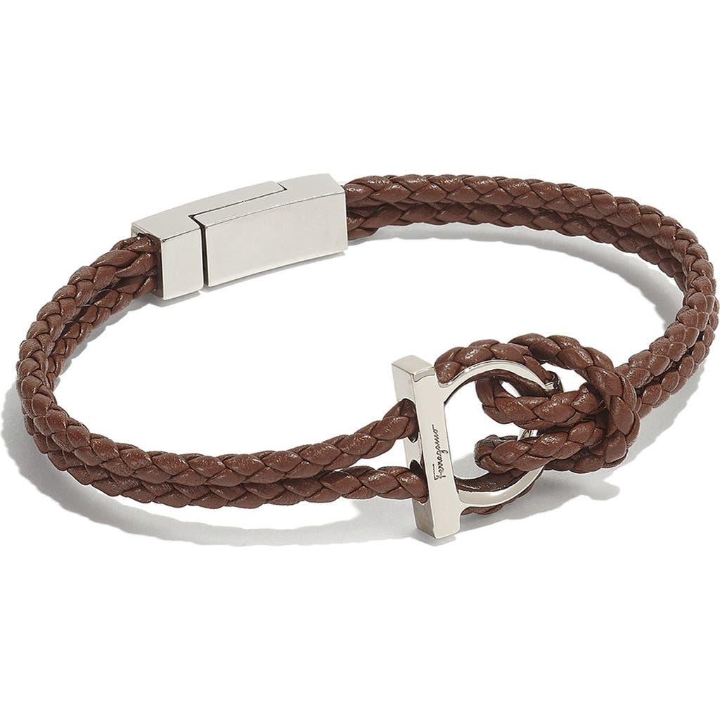 FERRAGAMO Men's Braided Leather Bracelet Product Image