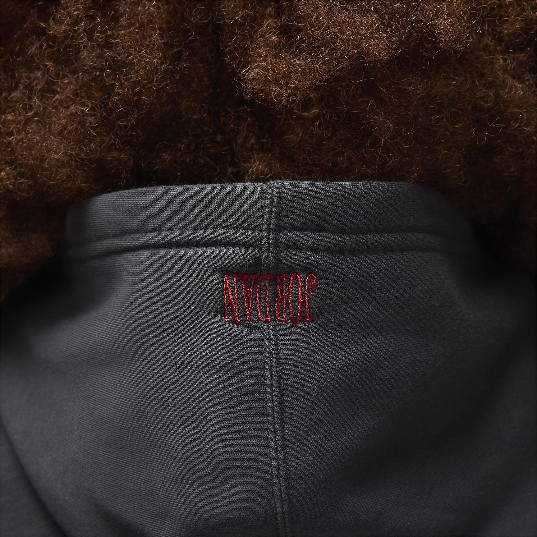 Jordan Womens Jordan Brooklyn Fleece Pullover 24 Gel - Womens Off Noir/Gym Red Product Image