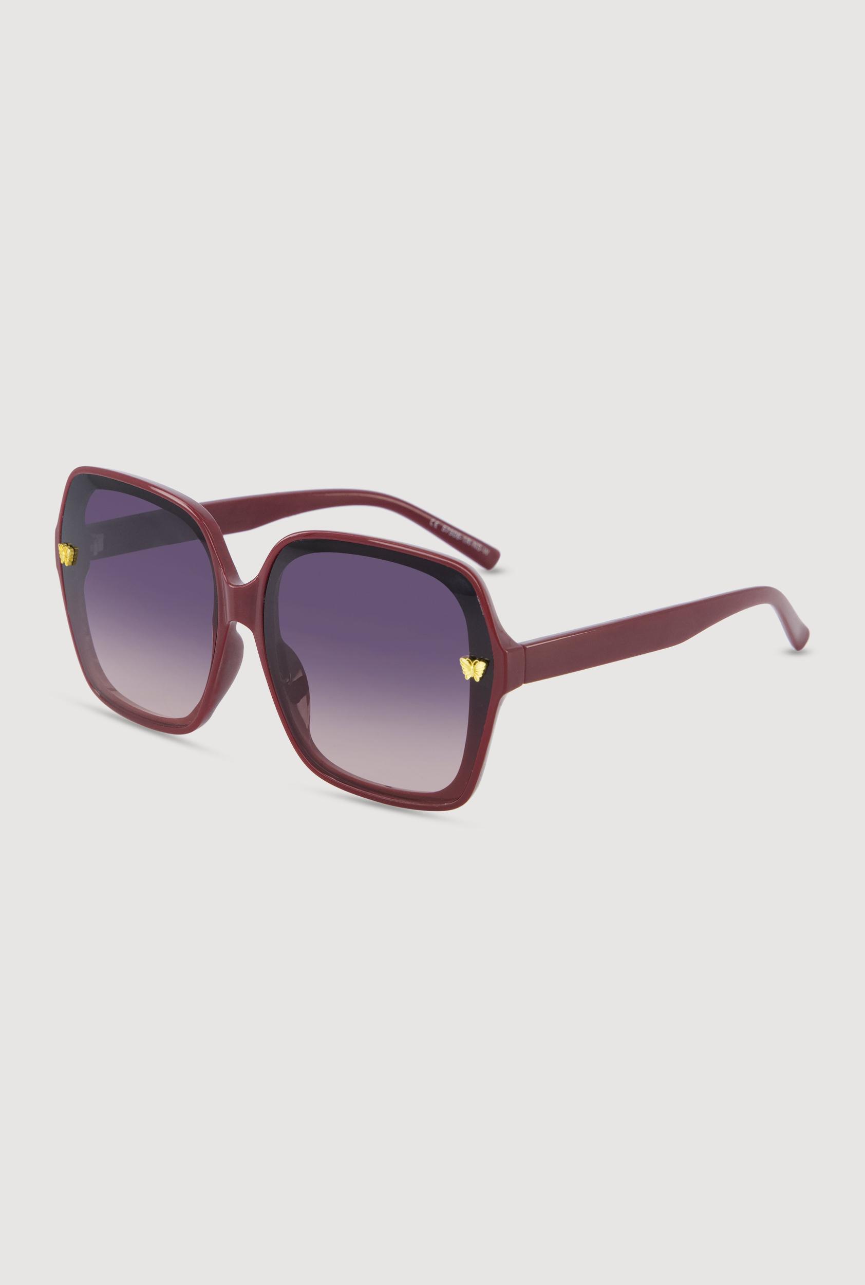 Metallic Butterfly Detail Ombre Lens Sunglasses Unisex Product Image