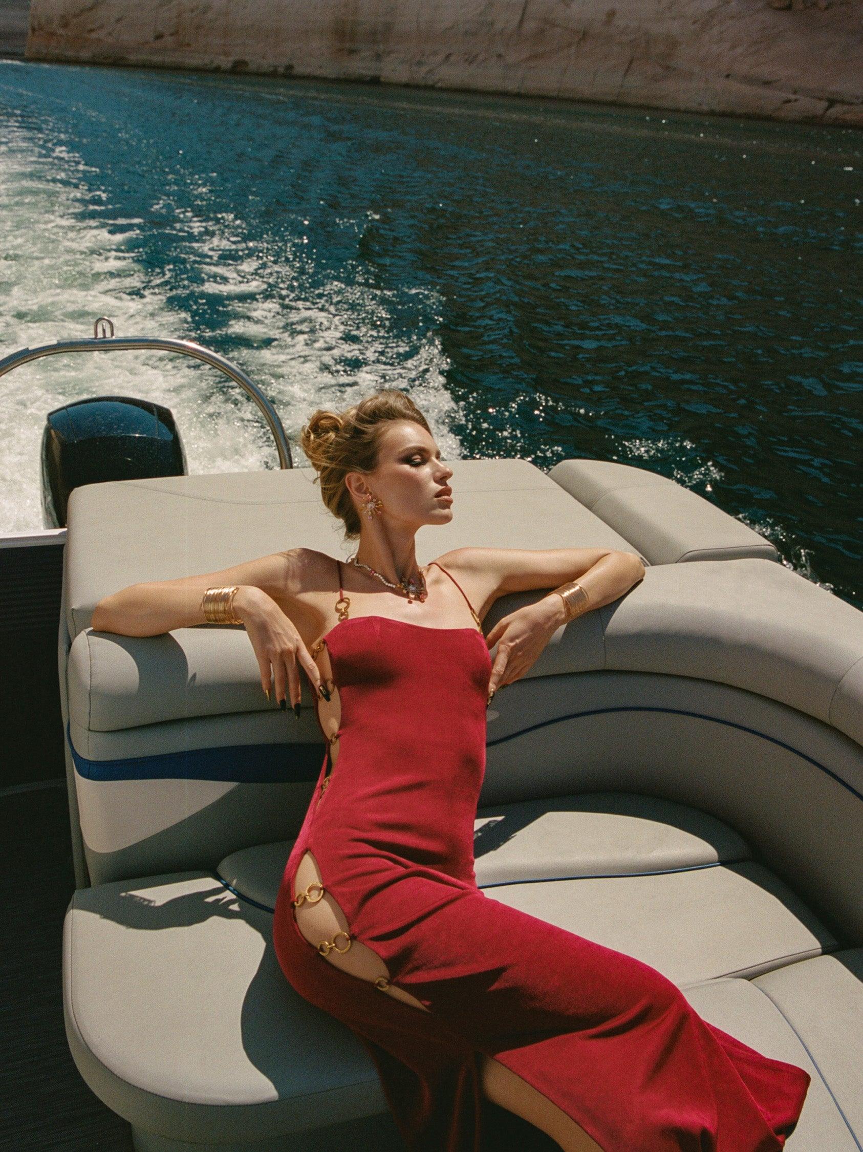 Adeline Dress (Red) Product Image