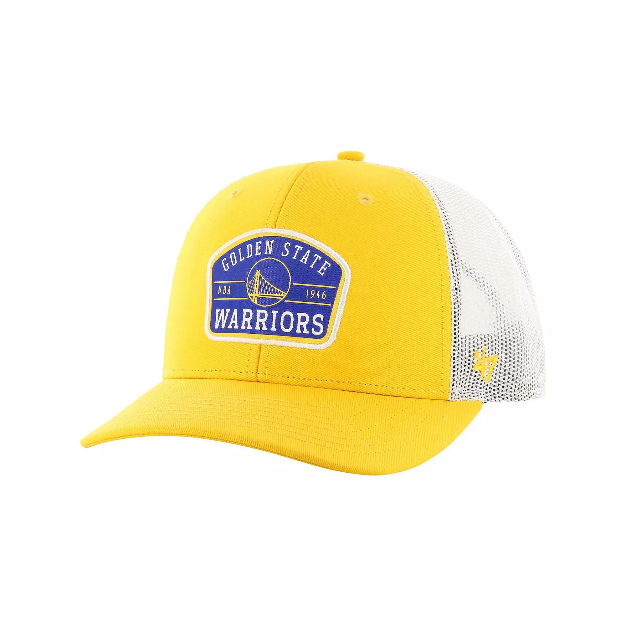 Men's '47 Gold Golden State Warriors Semi Patch Trucker Adjustable Hat Product Image