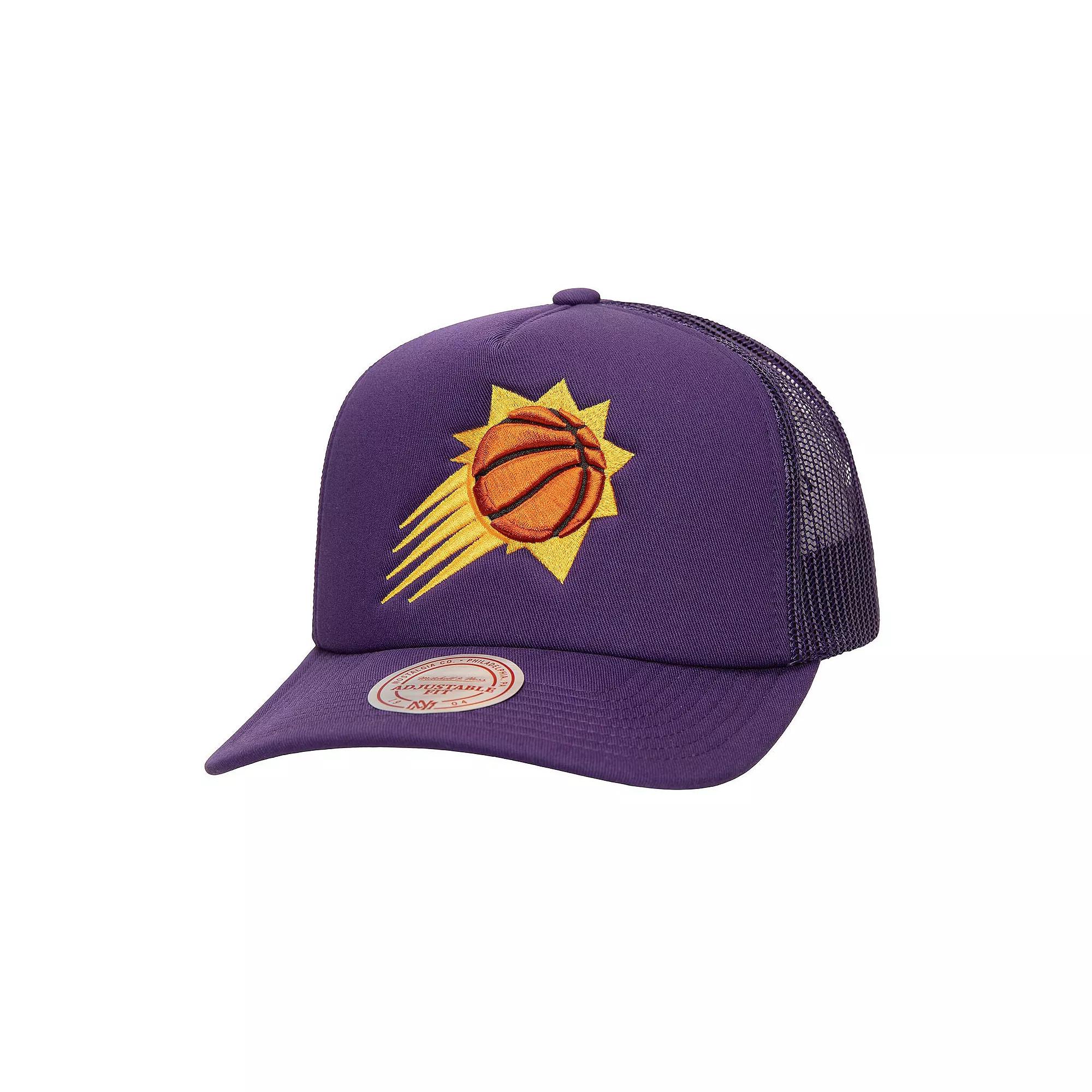 Men's Mitchell & Ness Purple Phoenix Suns Core Evergreen OTC Trucker Adjustable Hat, Phx Purple Product Image