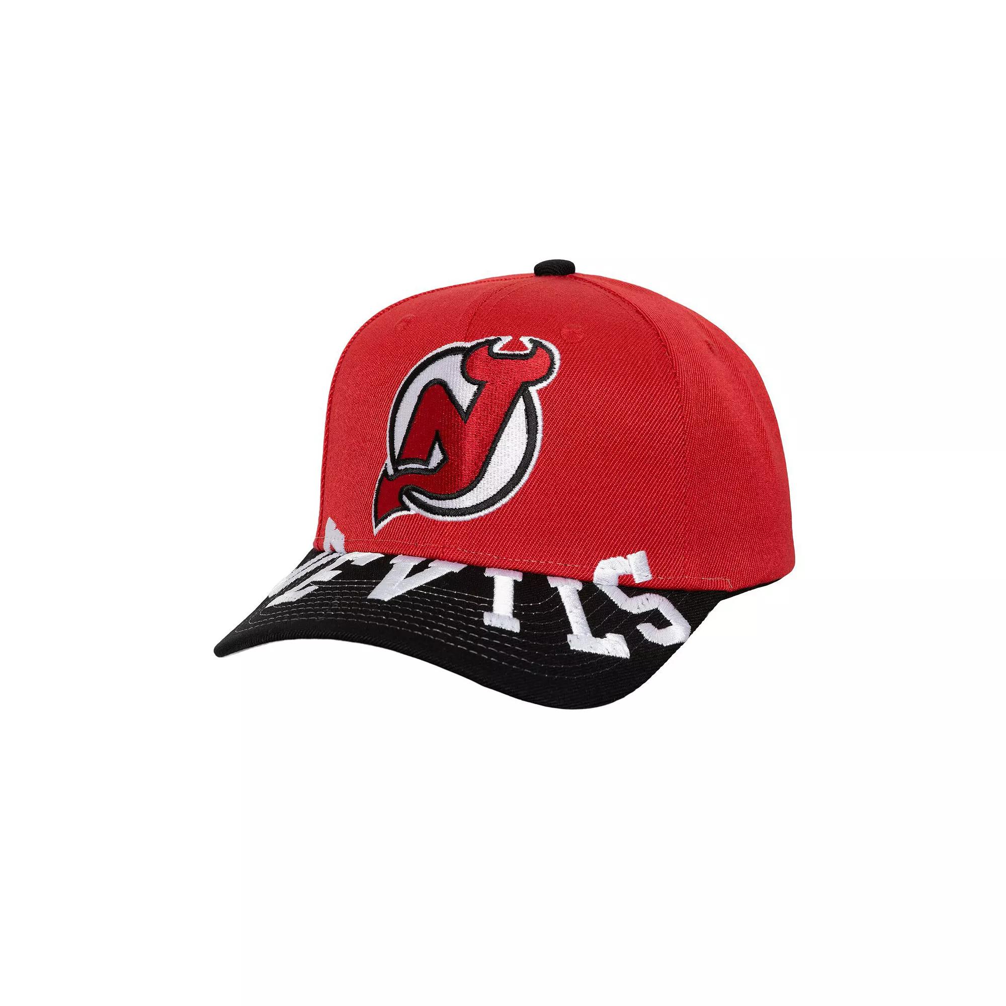 Men's Mitchell & Ness Red/Black New Jersey Devils Underarch Two-Tone Pro Crown Snapback Hat, Nhl Red Product Image
