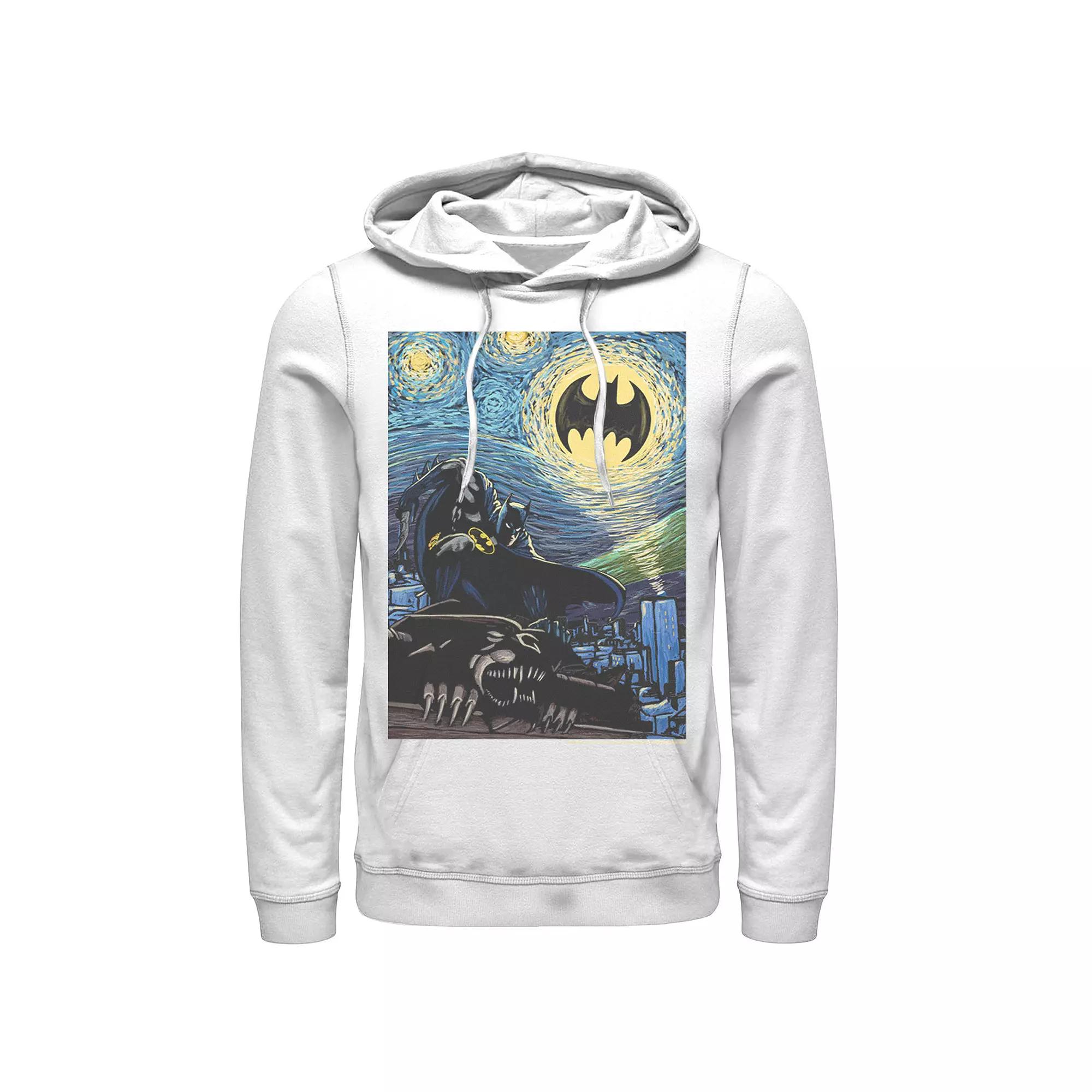 Men's DC Comics Batman The Dark Knight Starry Night Style Poster Hoodie,  Product Image