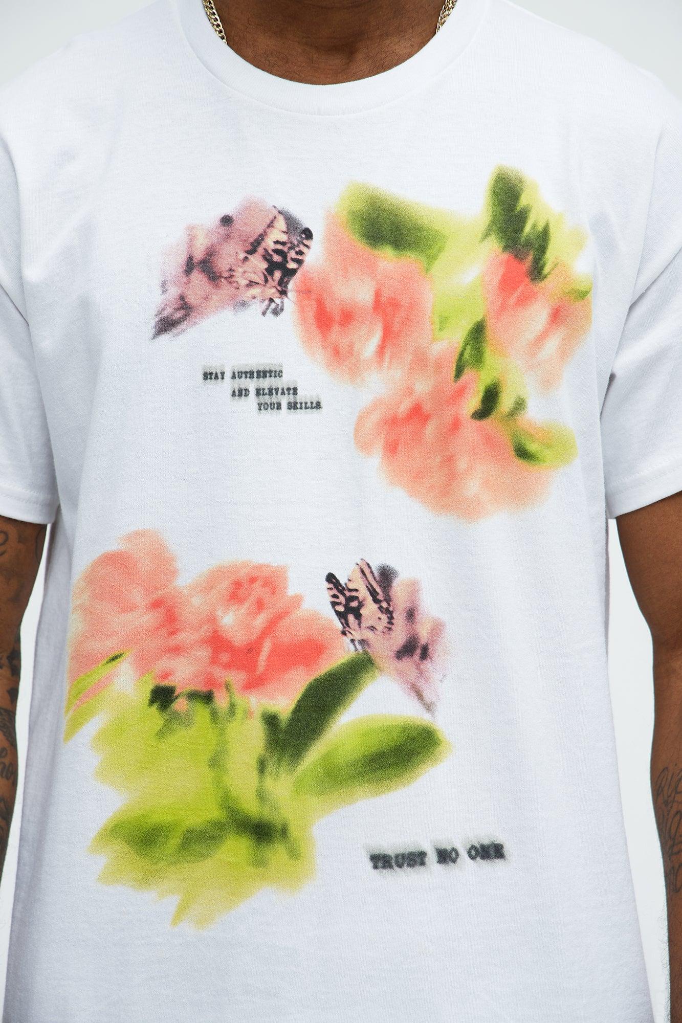 Butterfly Petal Short Sleeve Tee - White Product Image