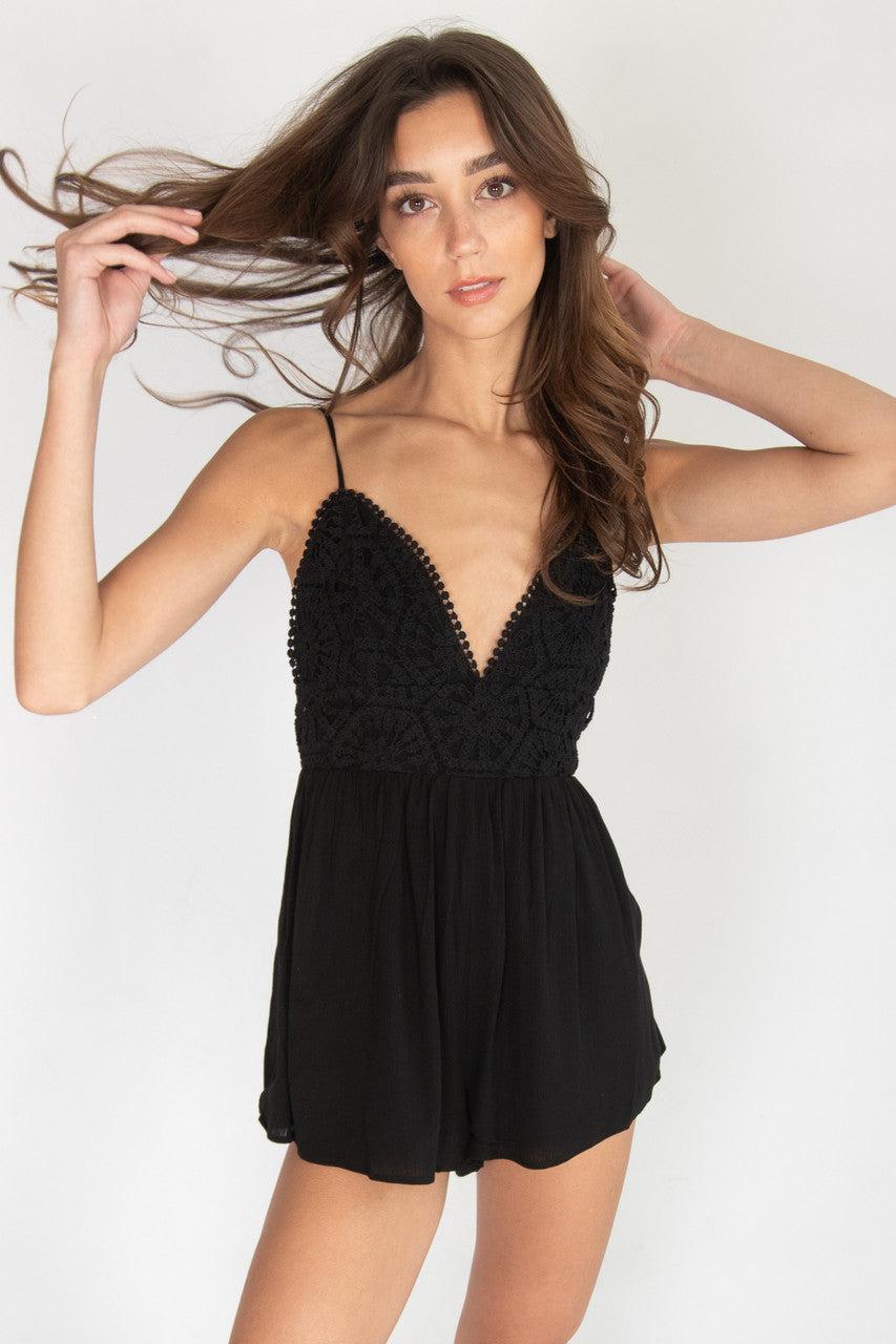 Crochet Lace Top Romper Product Image