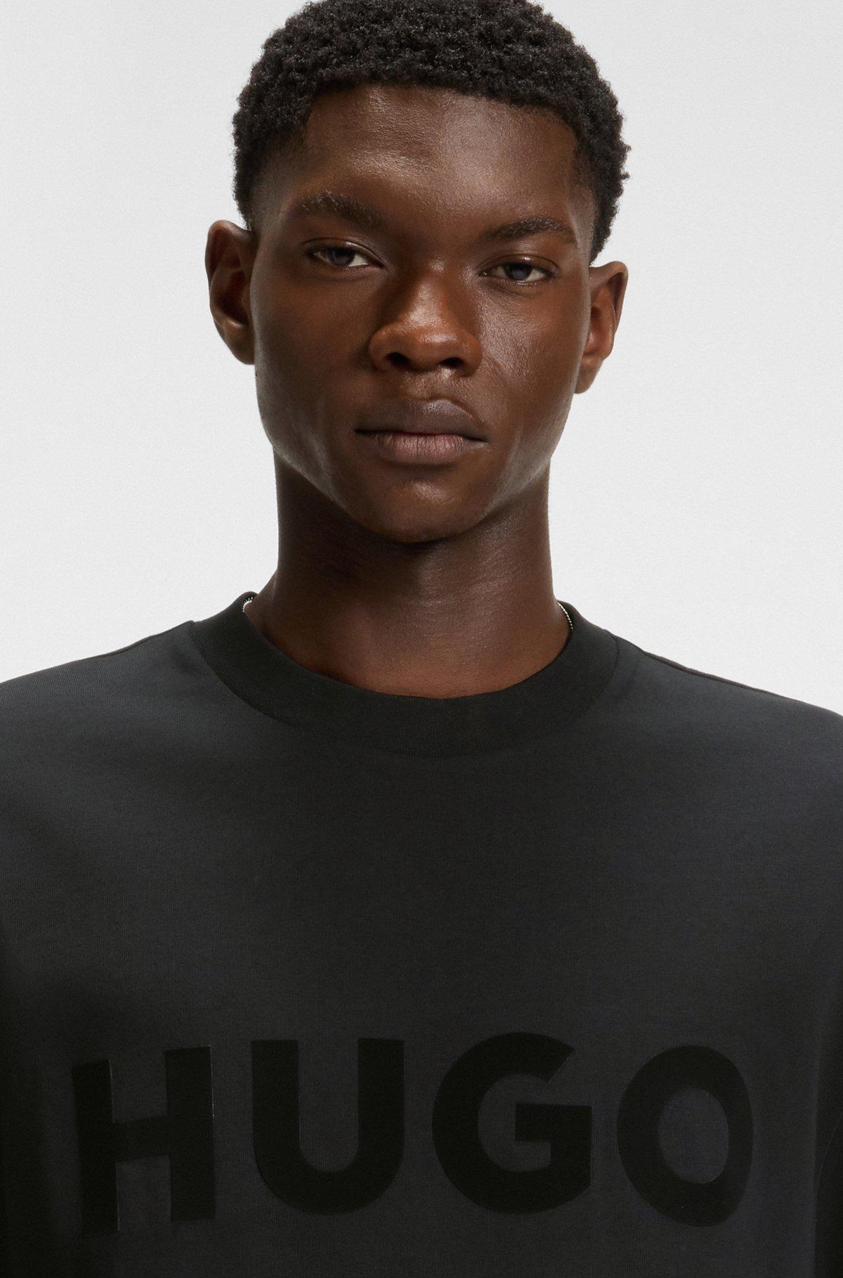 Oversize-fit T-shirt in cotton with decorative reflective logo Product Image