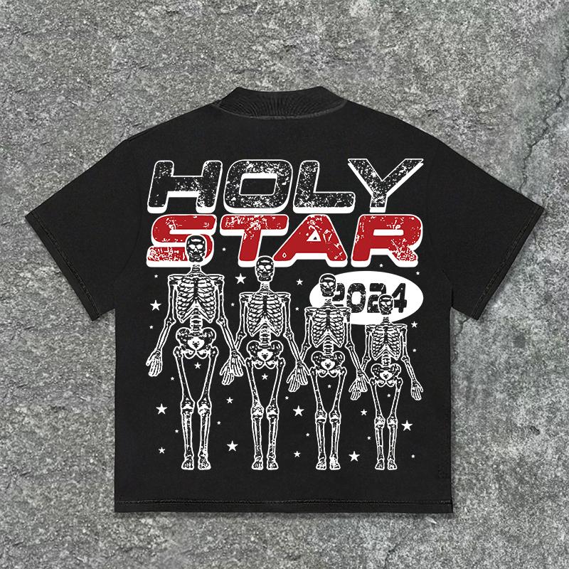 Personalized Hellstar Graphics 100% Cotton Round Neck T-shirt Product Image