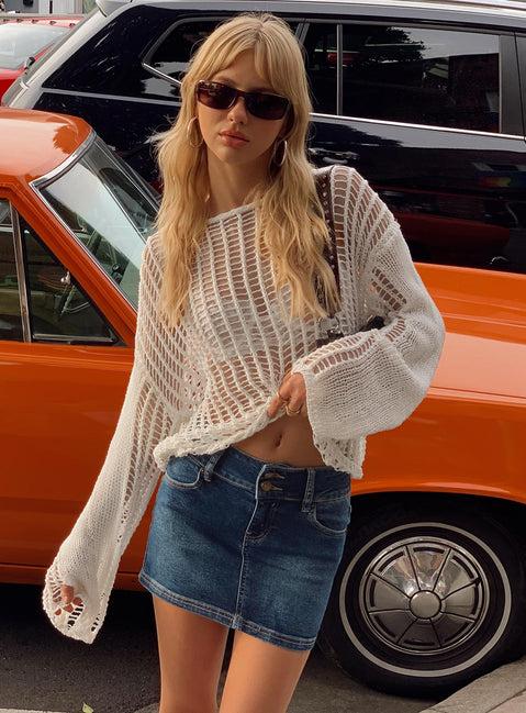 Faya Low Rise Denim Mini Skirt Dark Blue Product Image