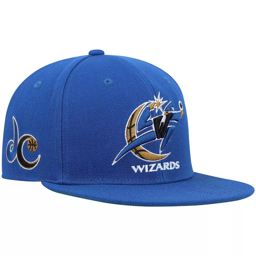 Men's Mitchell & Ness Blue Washington Wizards Hardwood Classics Snapback Hat, Wiz Blue Product Image