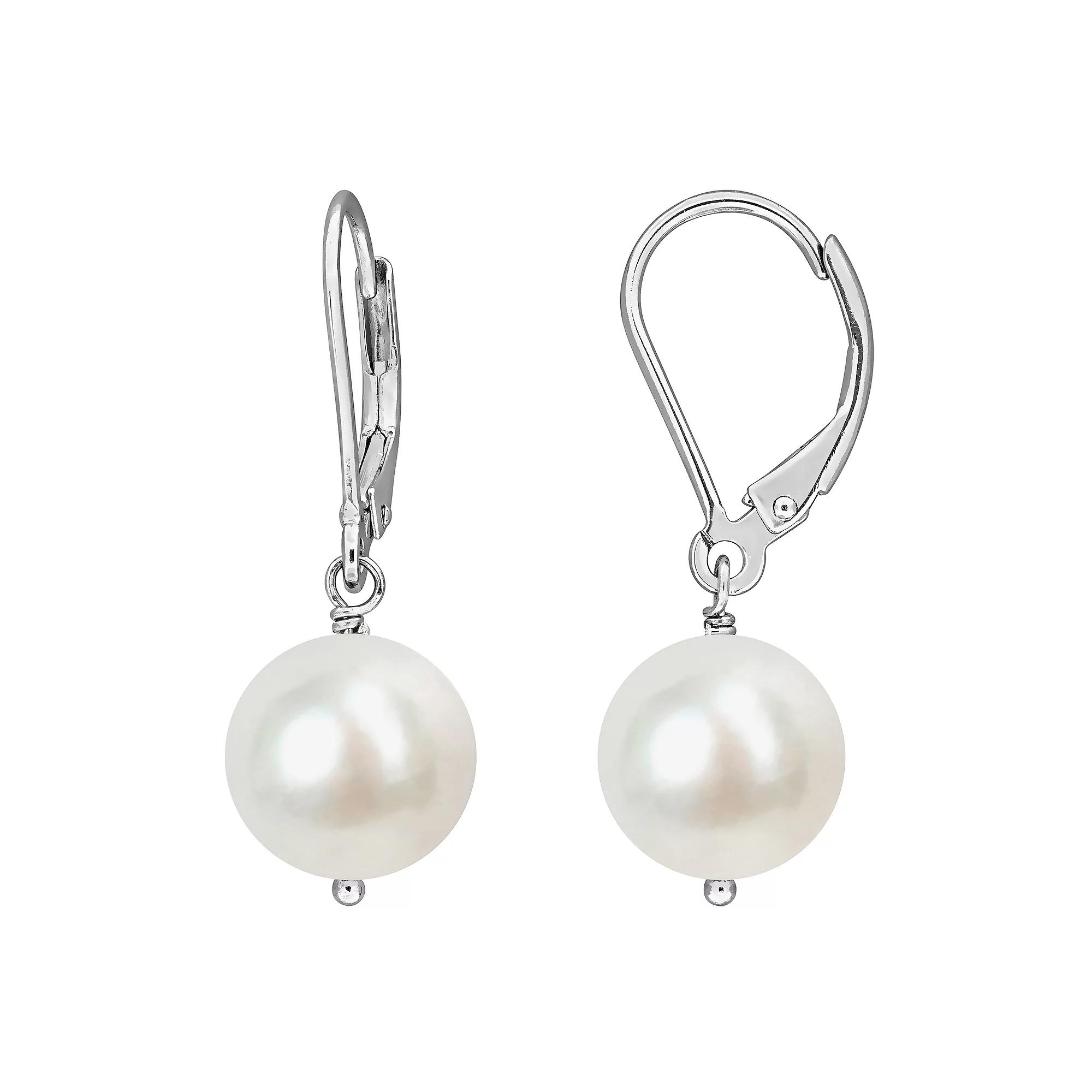 Stella Grace Sterling Silver Freshwater Cultured Pearl Leverback Drop Earrings, Women's Product Image
