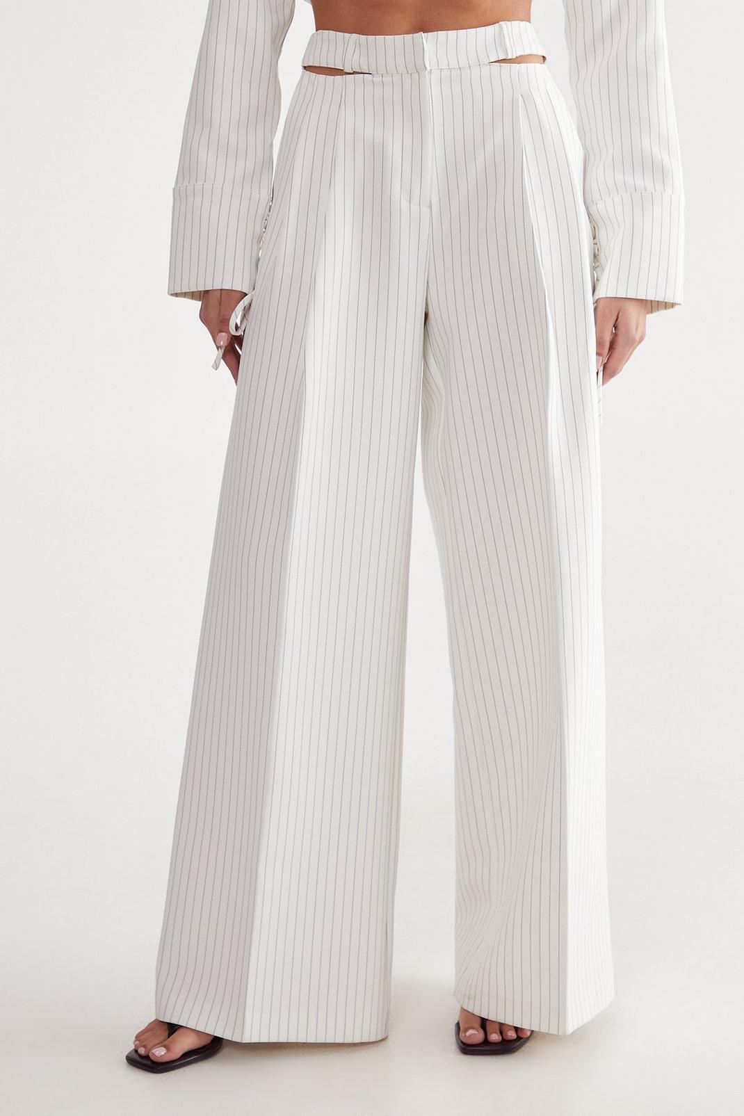 Tailored Cut Out Detail Pinstripe Trouser Product Image
